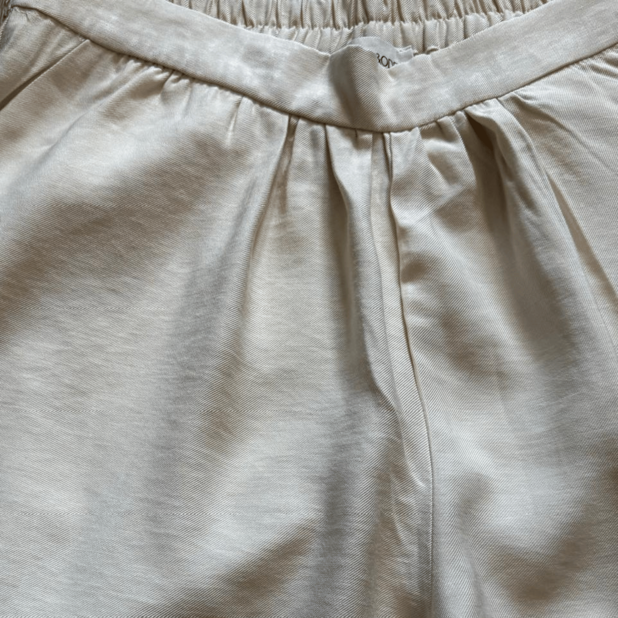 New beige Even&Odd wide-leg trousers with elastic waistband – loose fit, casual style