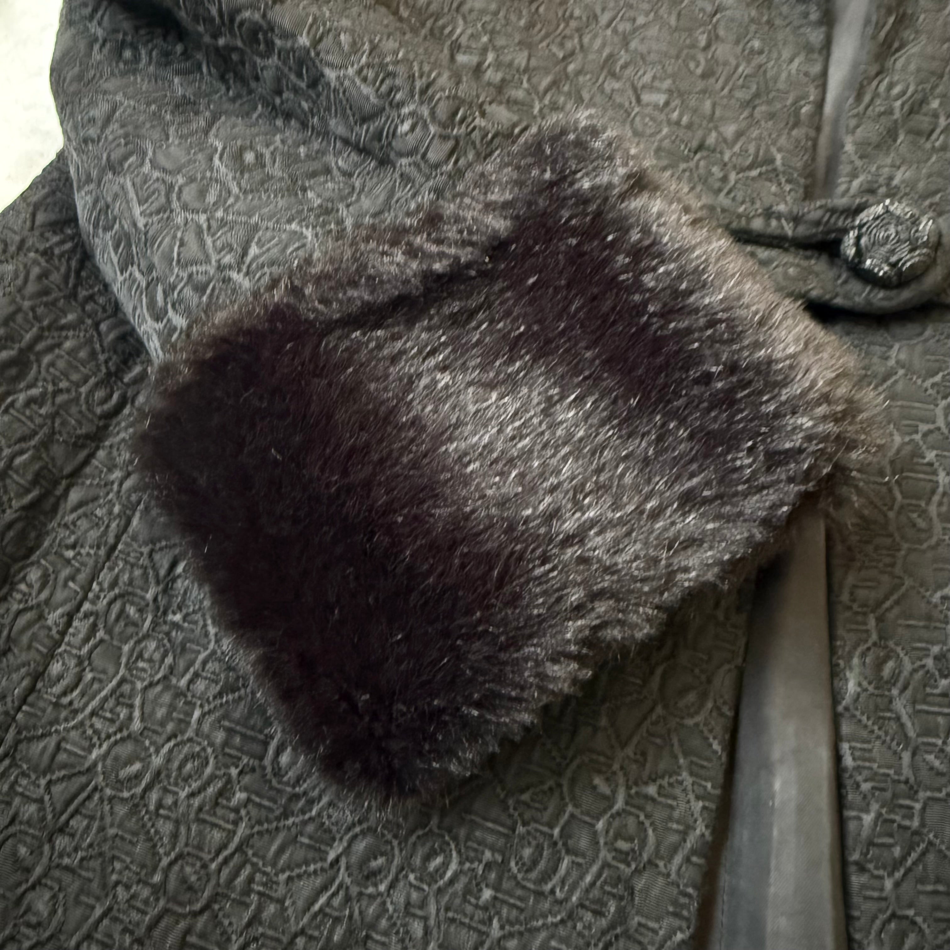 Vintage długi żakiet z żakardu