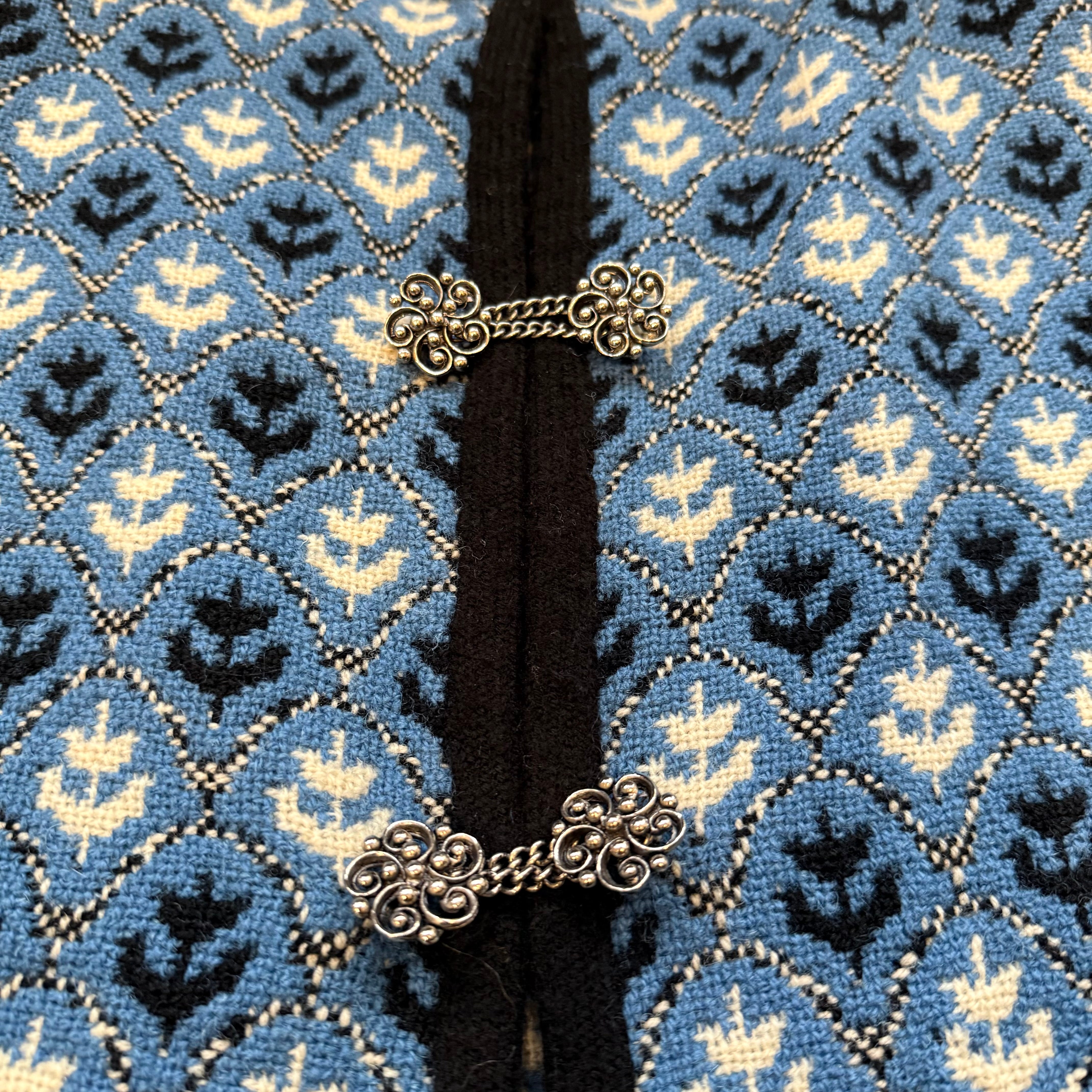 Dwustronna vintage peleryna z wełny