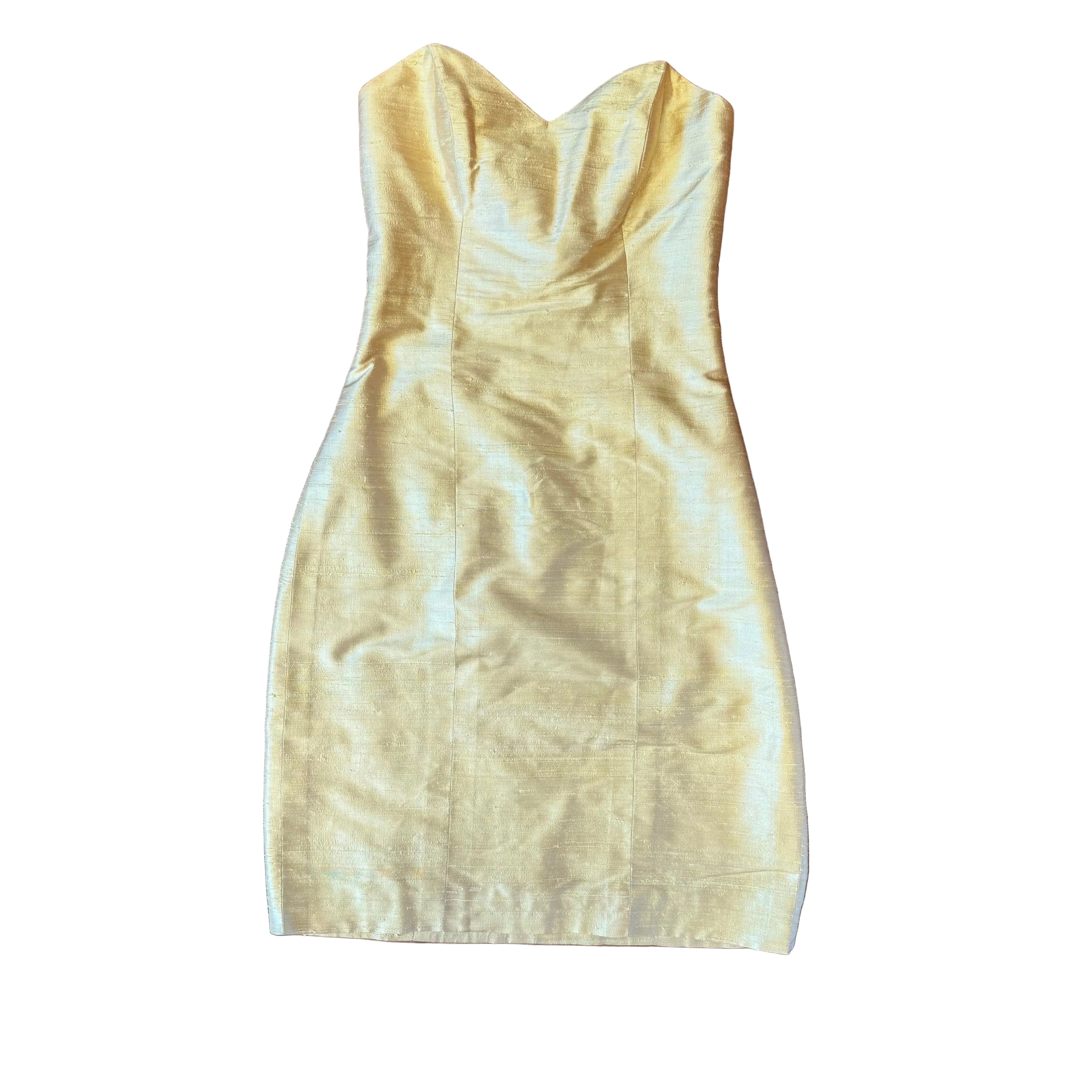 Jedwabna sukienka z gorsetem