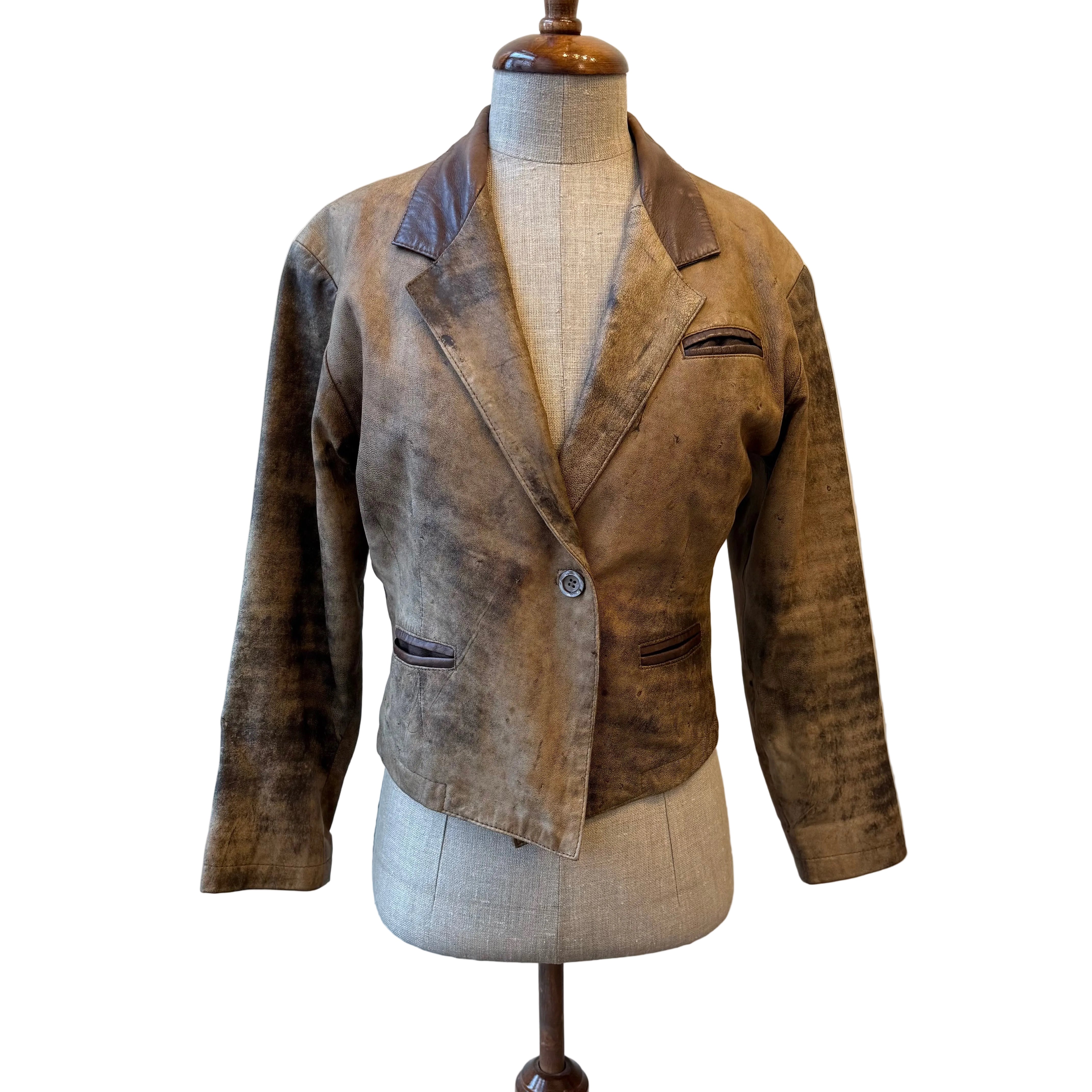 Kurtka skórzaną przecierana