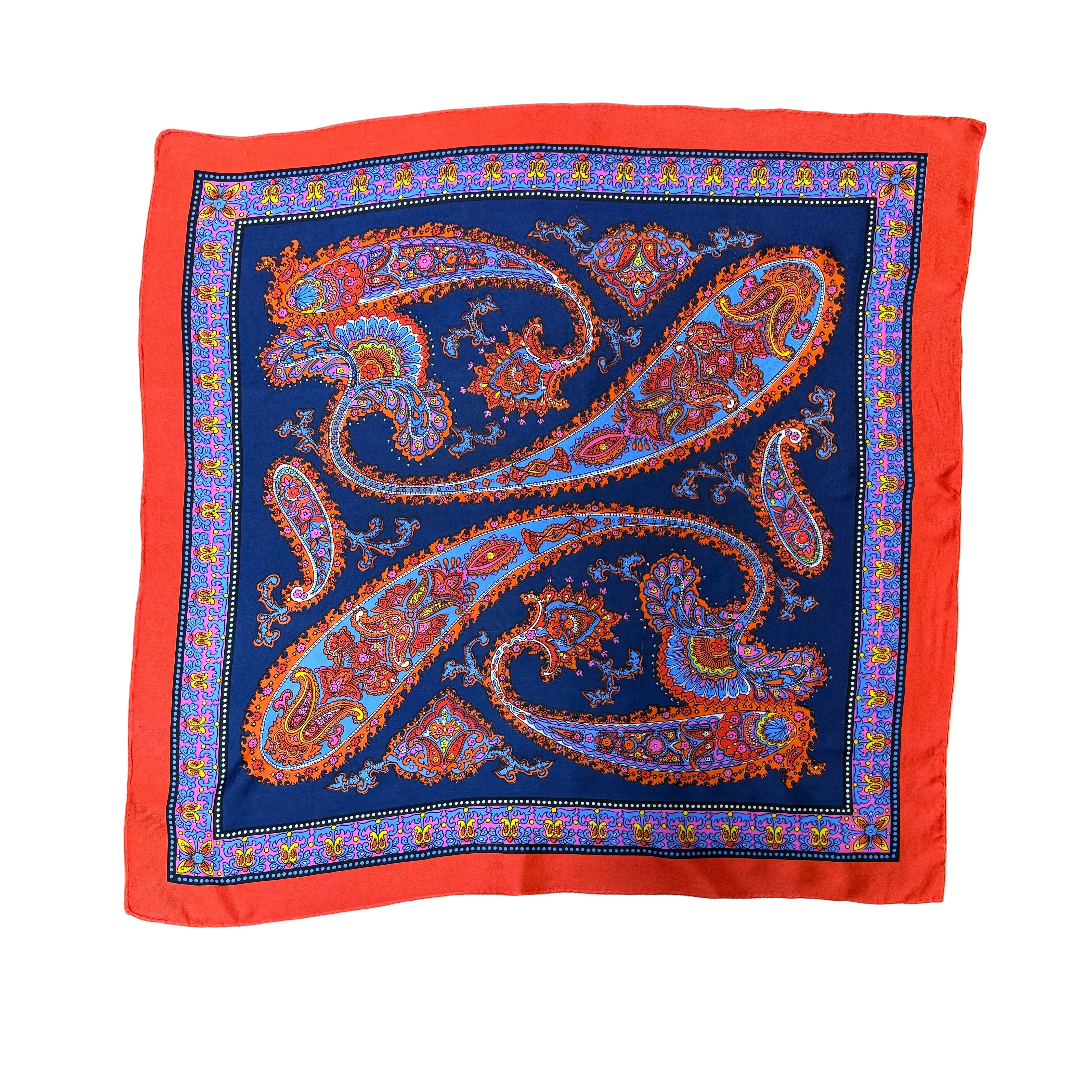 Duża jedwabna apaszka vintage