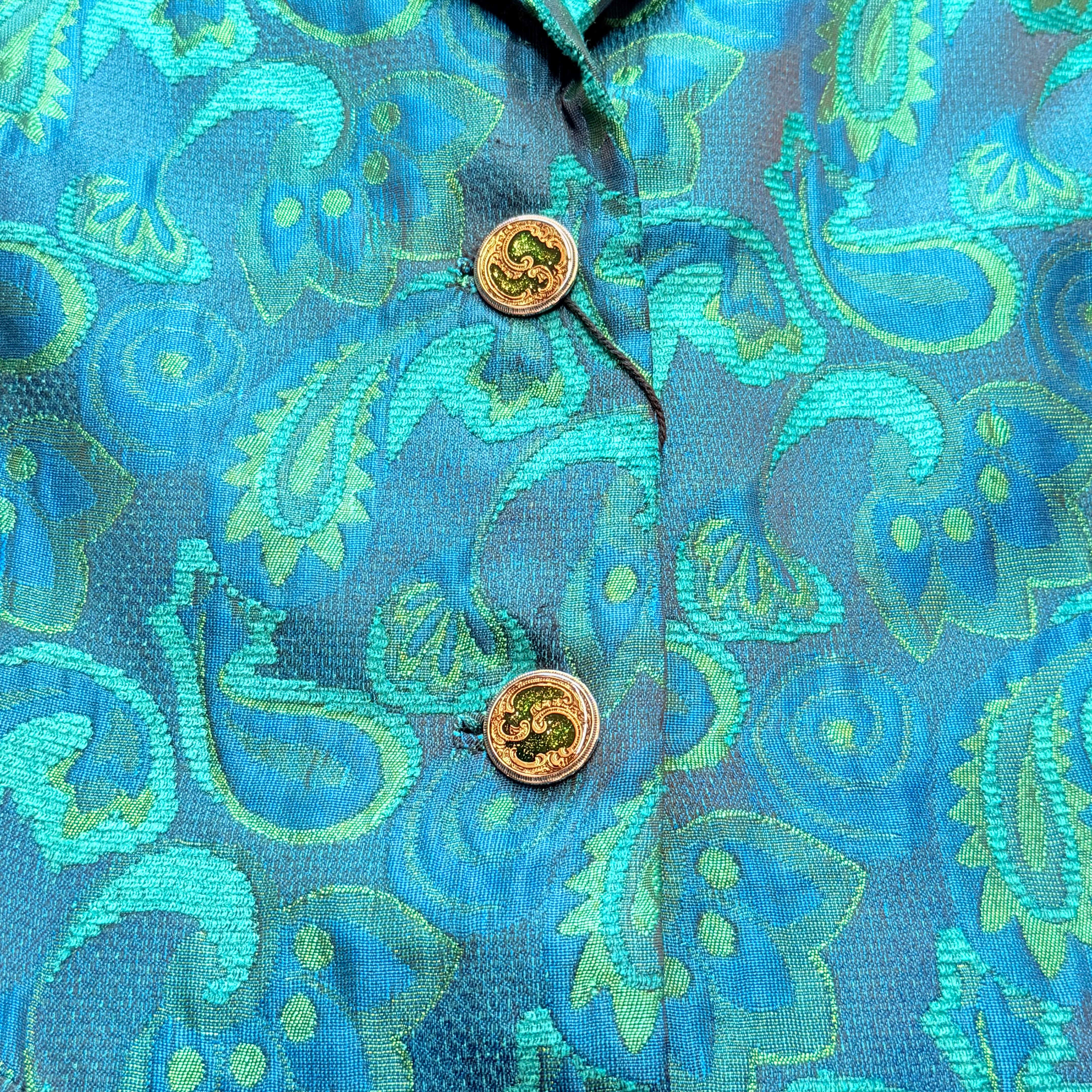 Żakiet vintage z jedwabnego żakardu