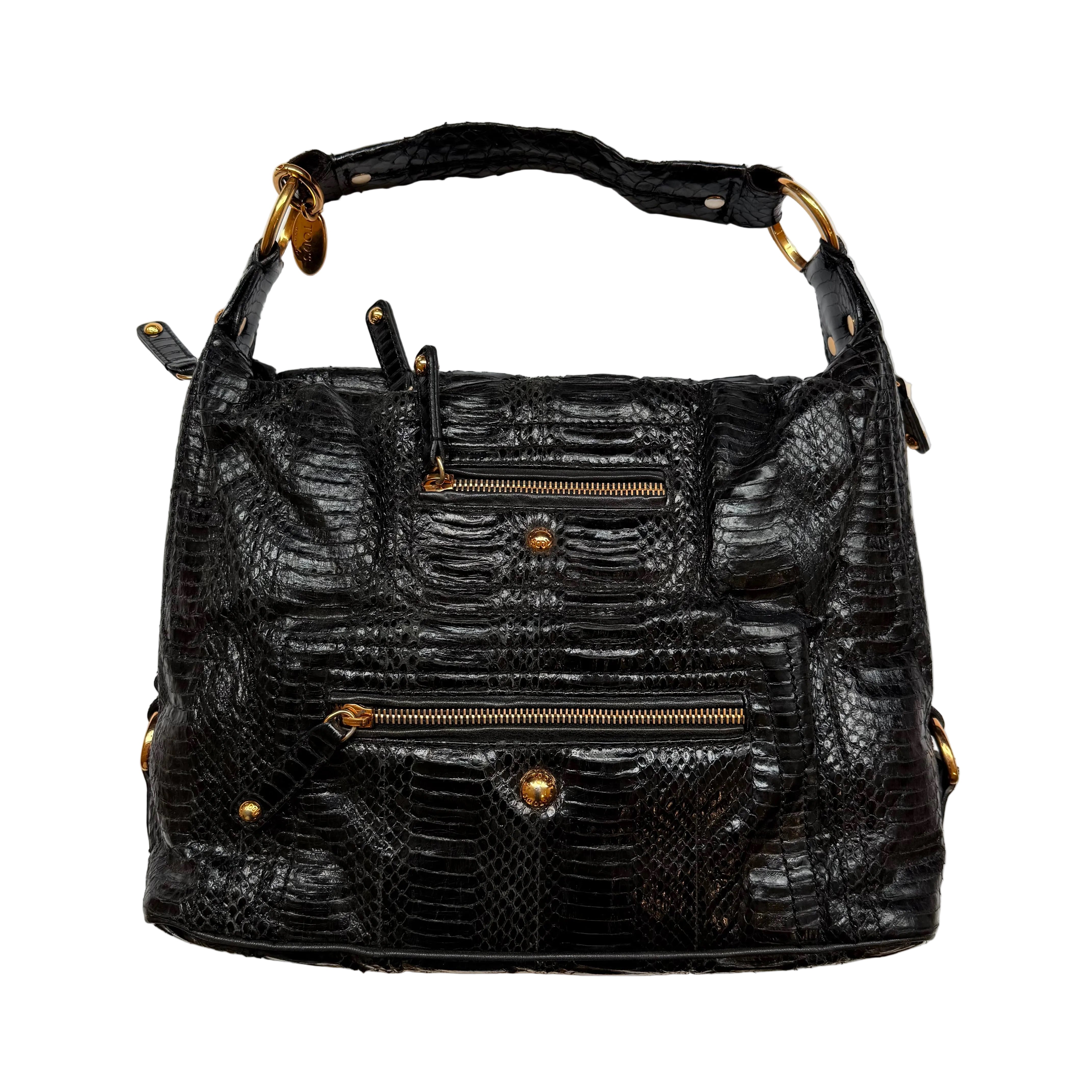 Czarna torebka Tod's ze skóry