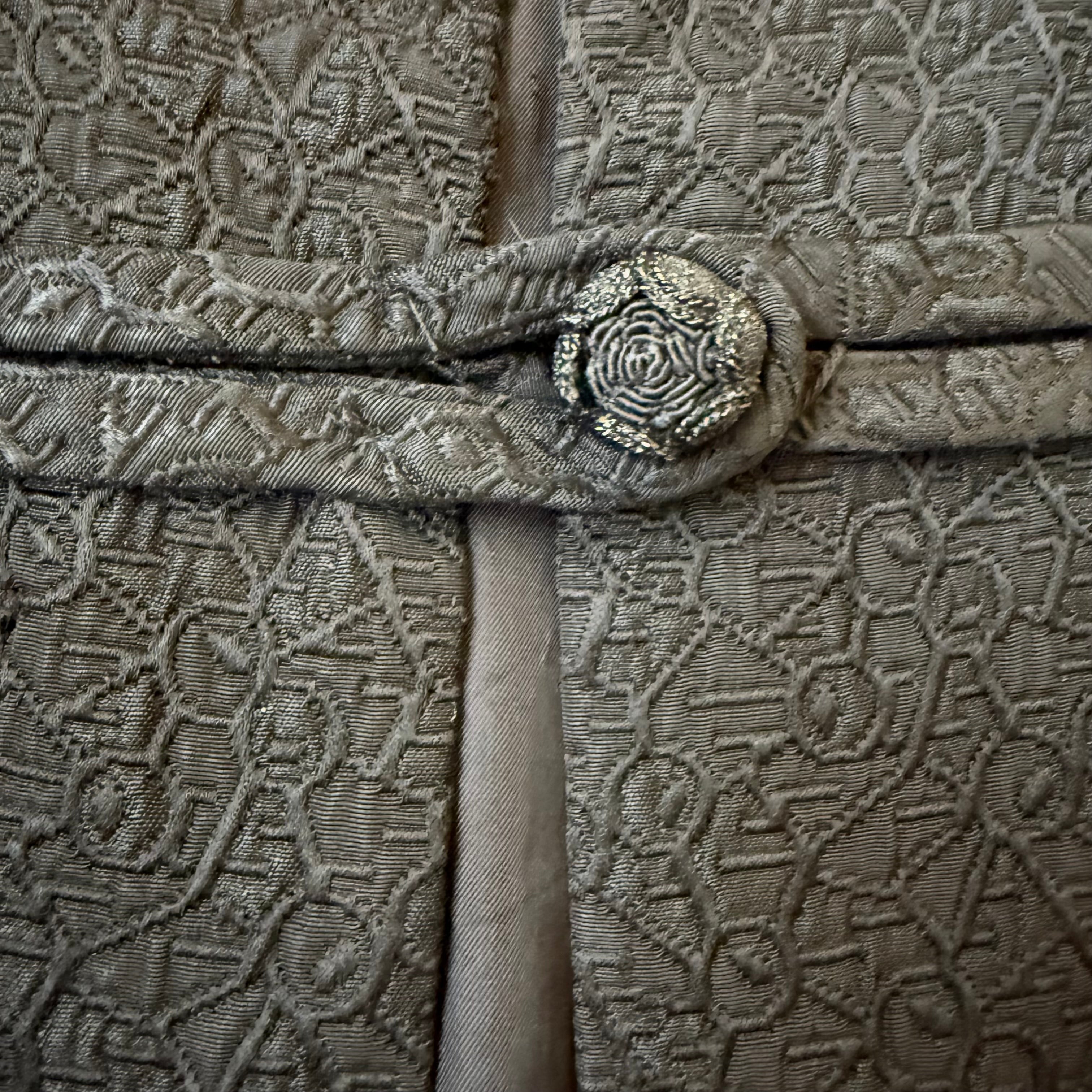 Vintage długi żakiet z żakardu