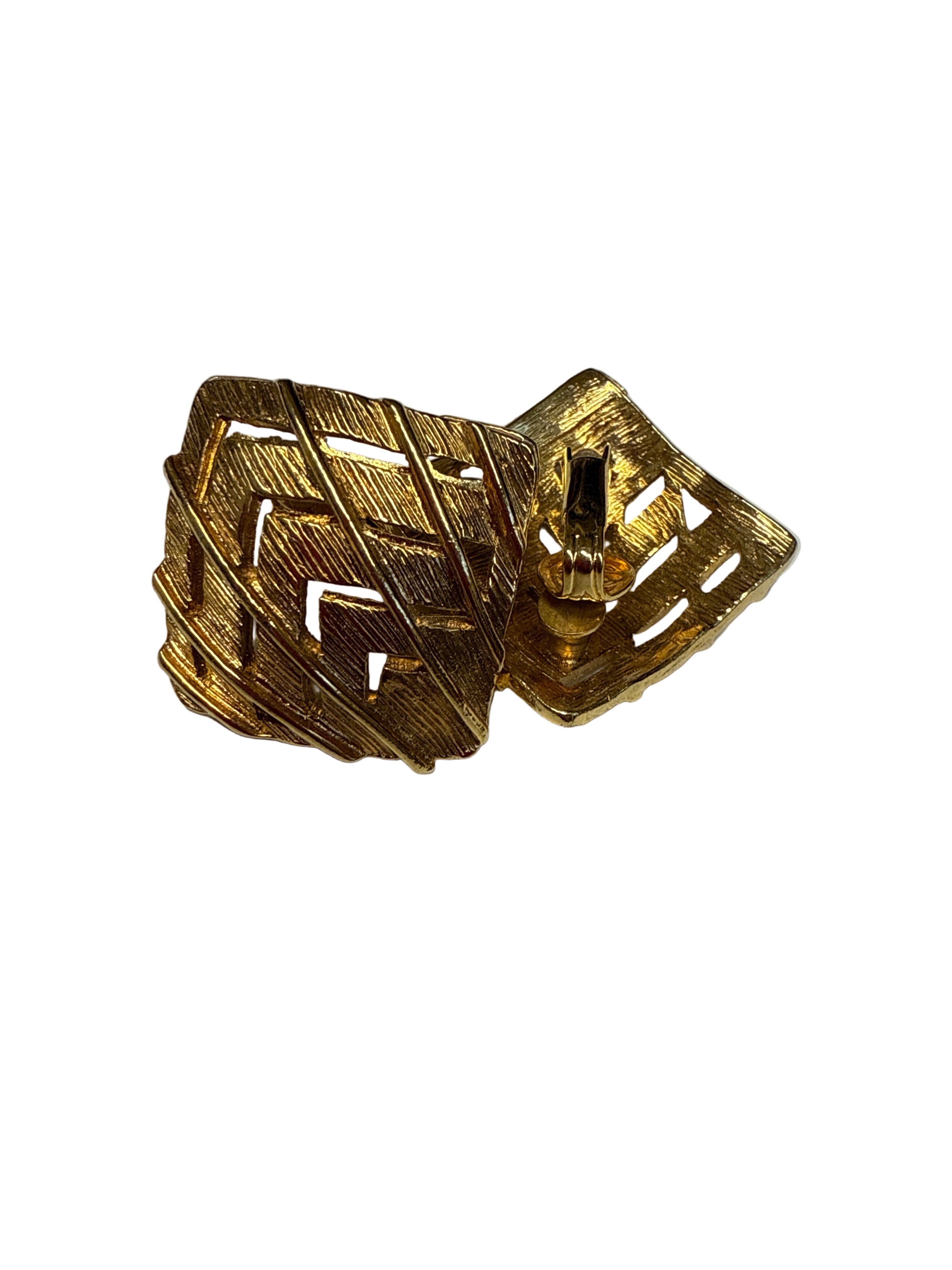 Klipsy romby złote vintage