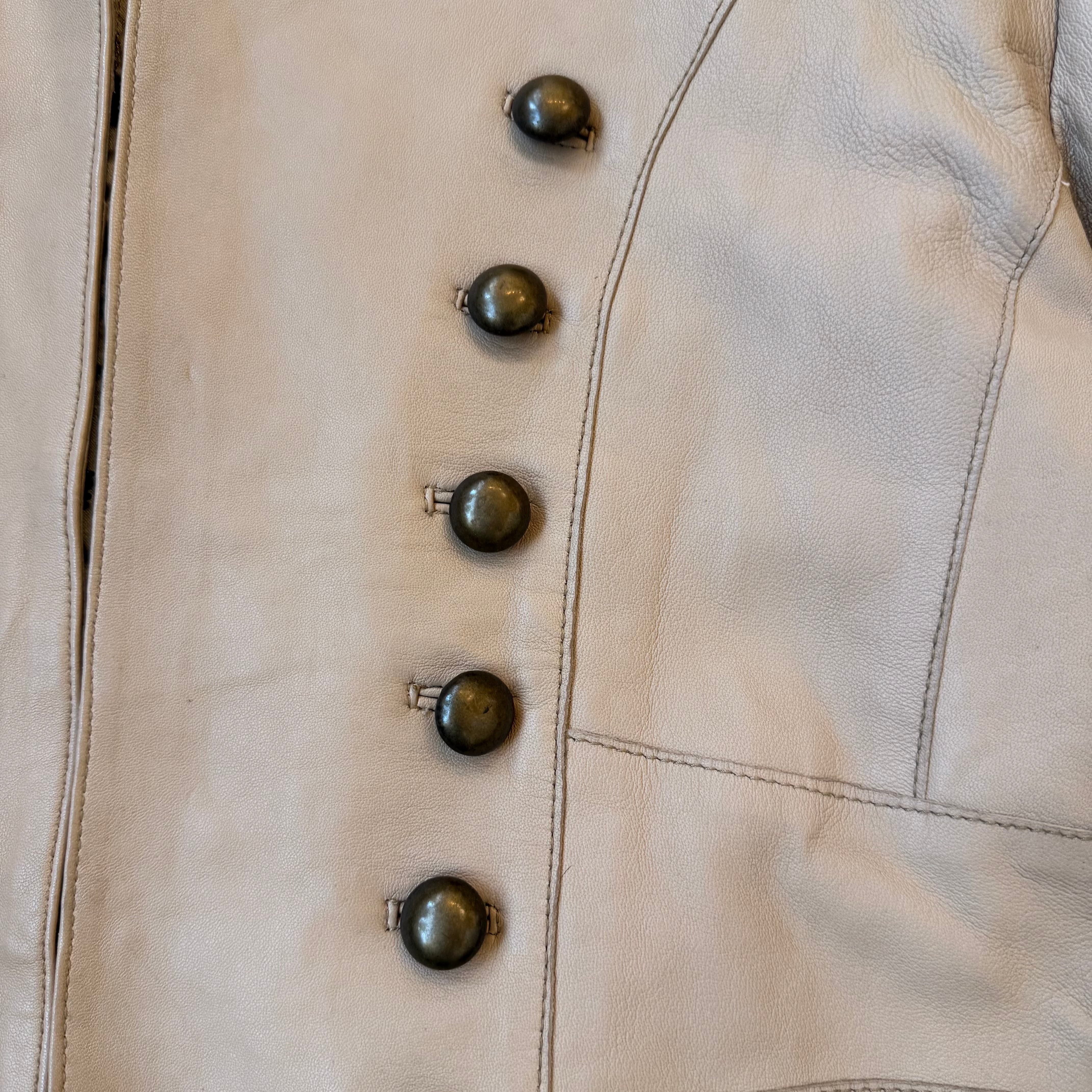 Kurtka skórzana beżowa vintage