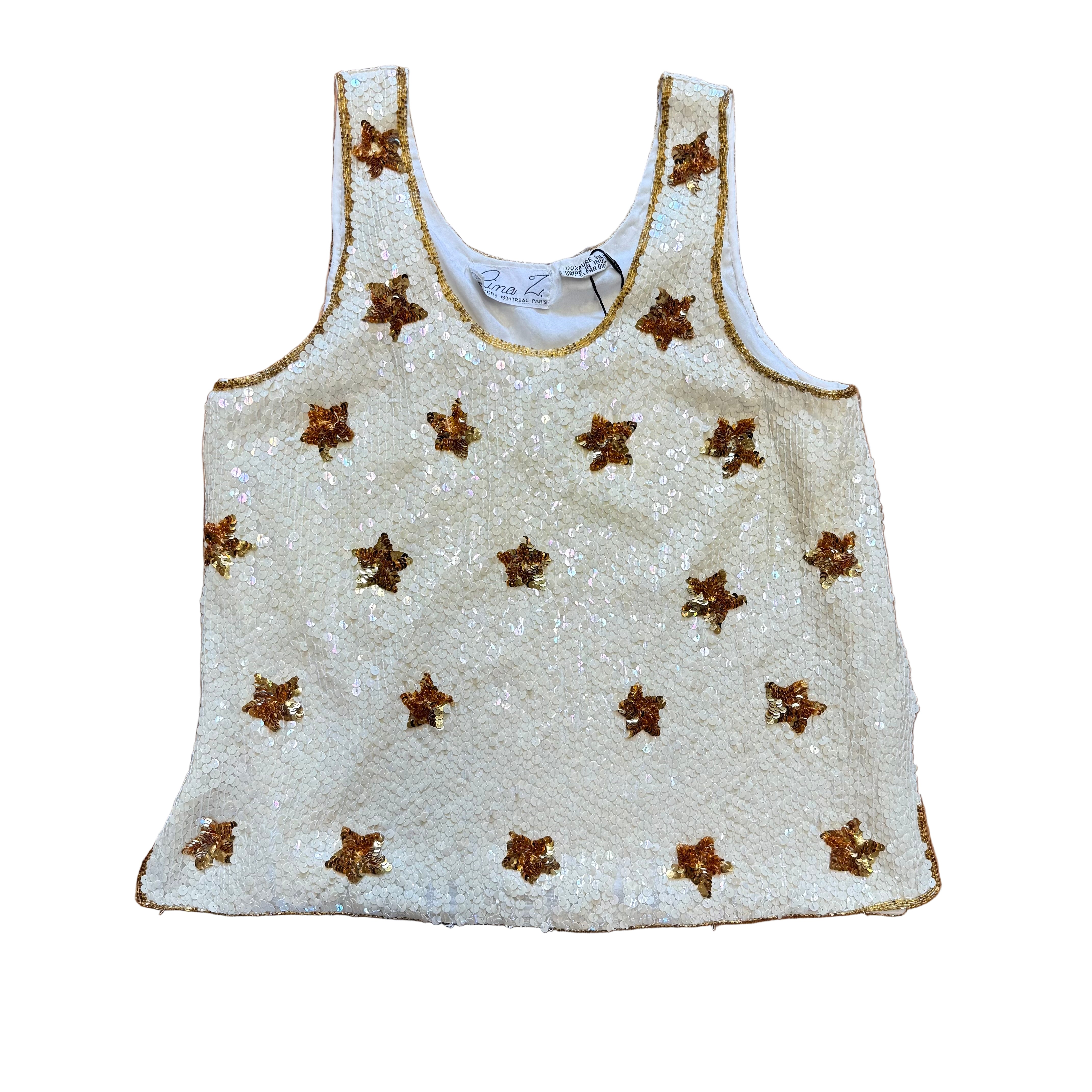 Cekinowy top jedwabny Rina Z.