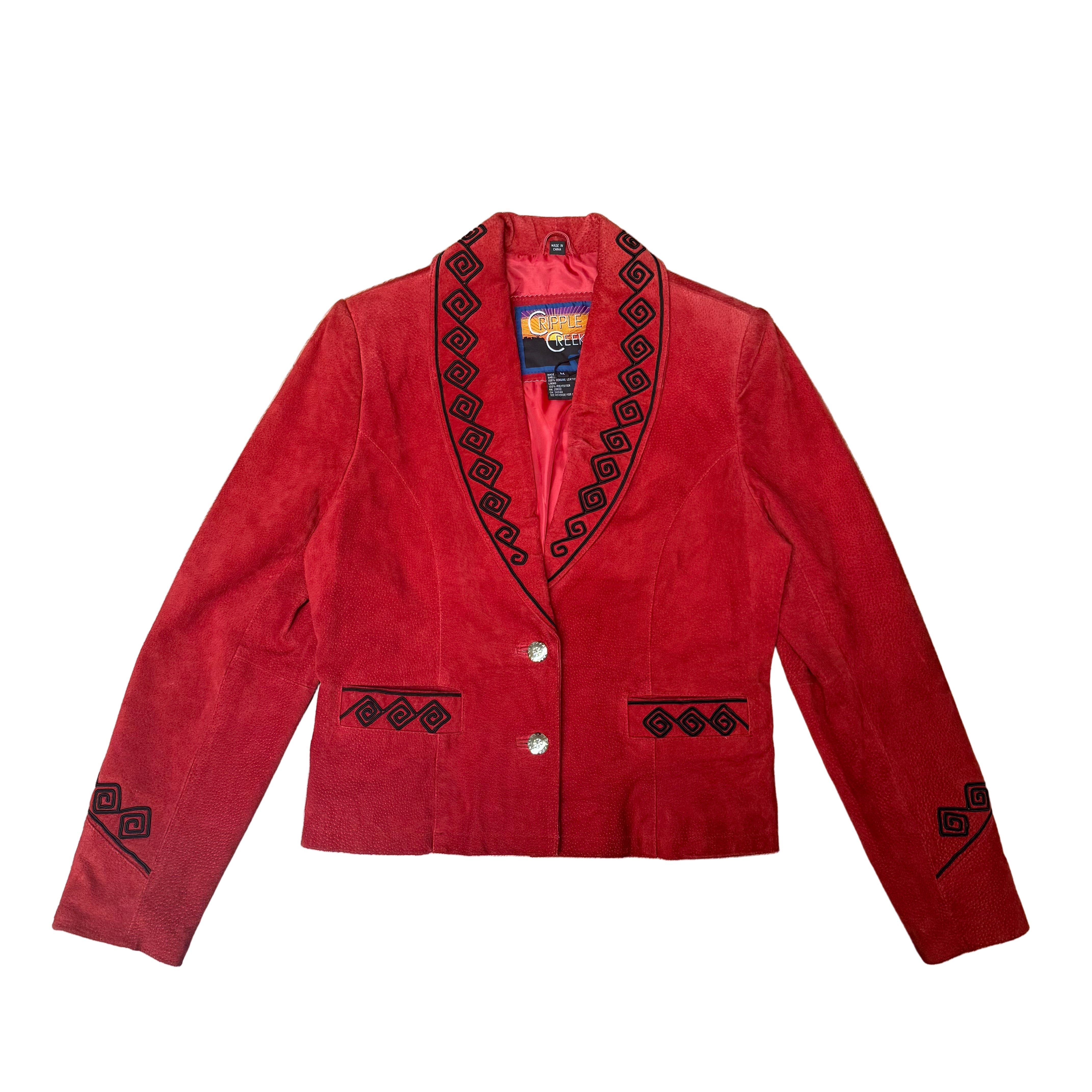 Zamszowa czerwona kurtka vintage