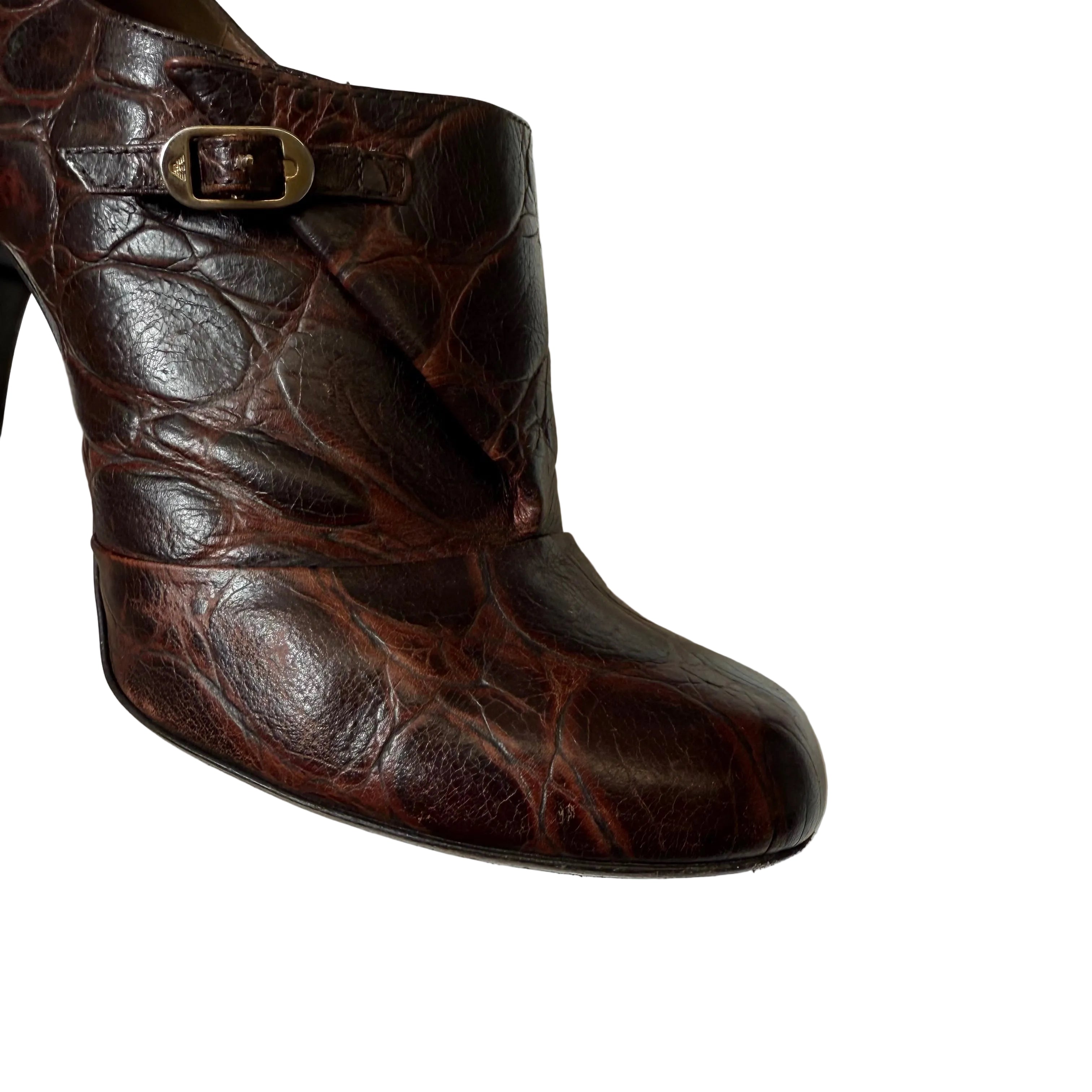 Botki Emporio Armani z tłoczonej skóry 39,5