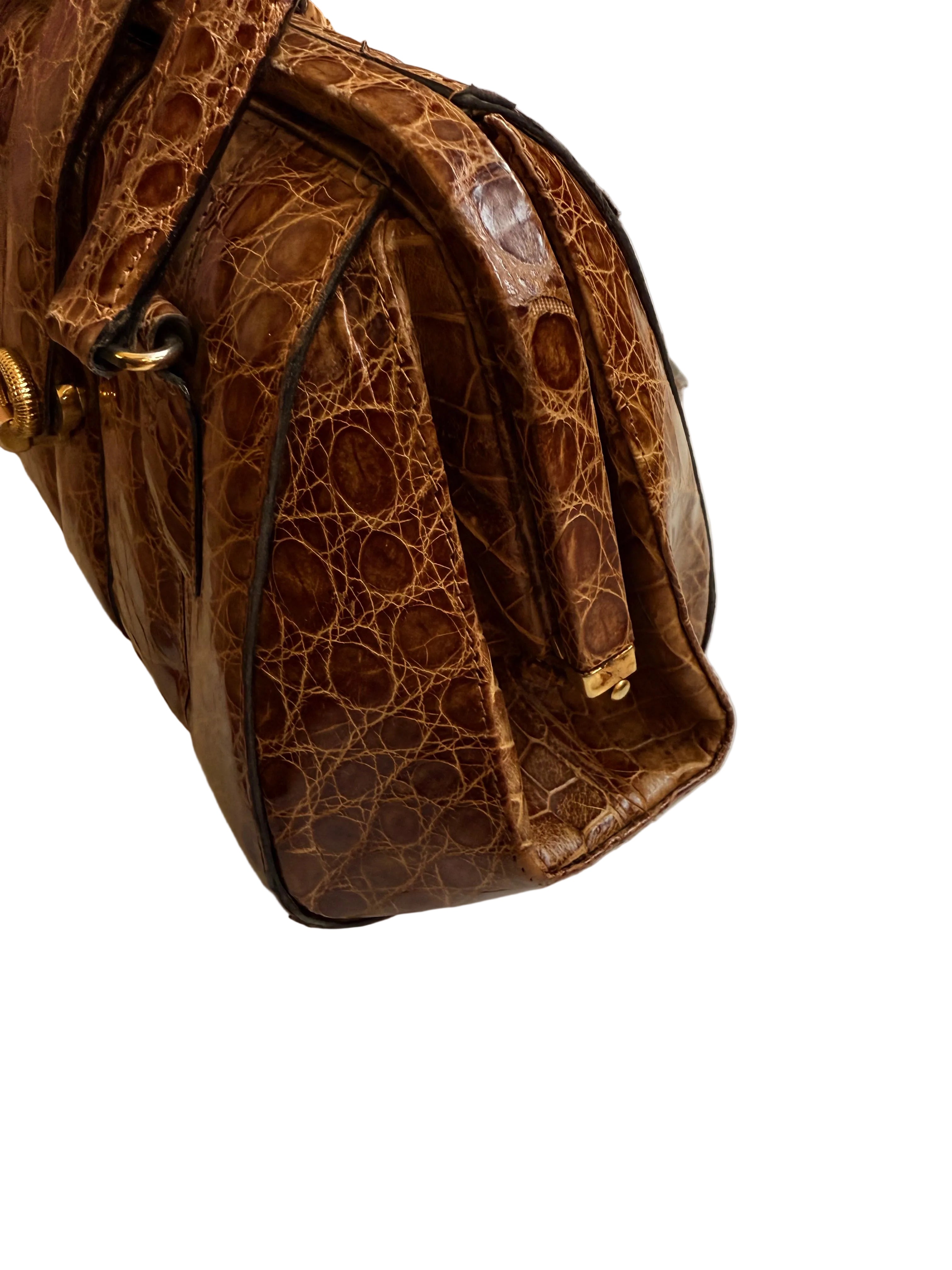 Vintage mały kuferek ze skóry