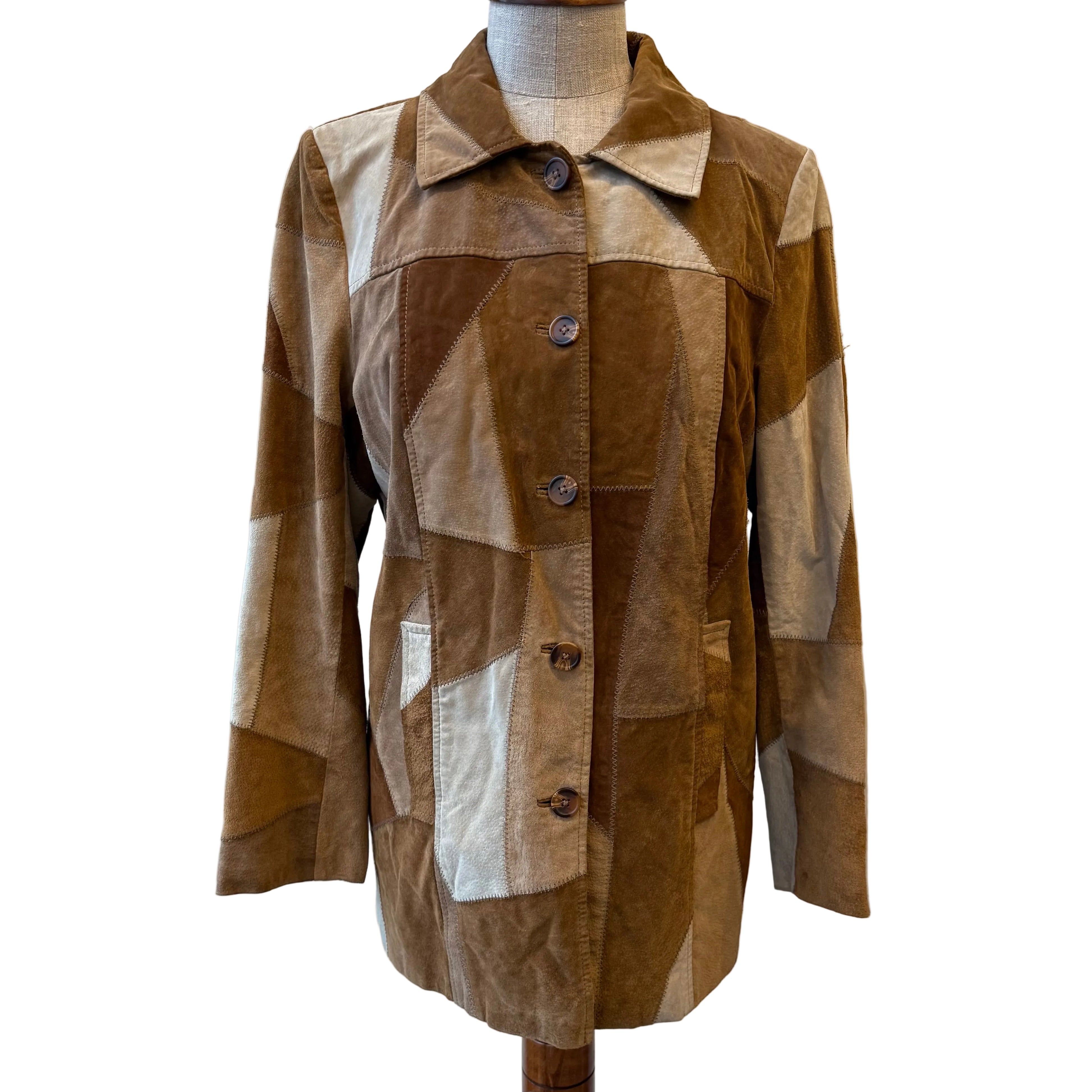 Zamszowa kurtka patchwork