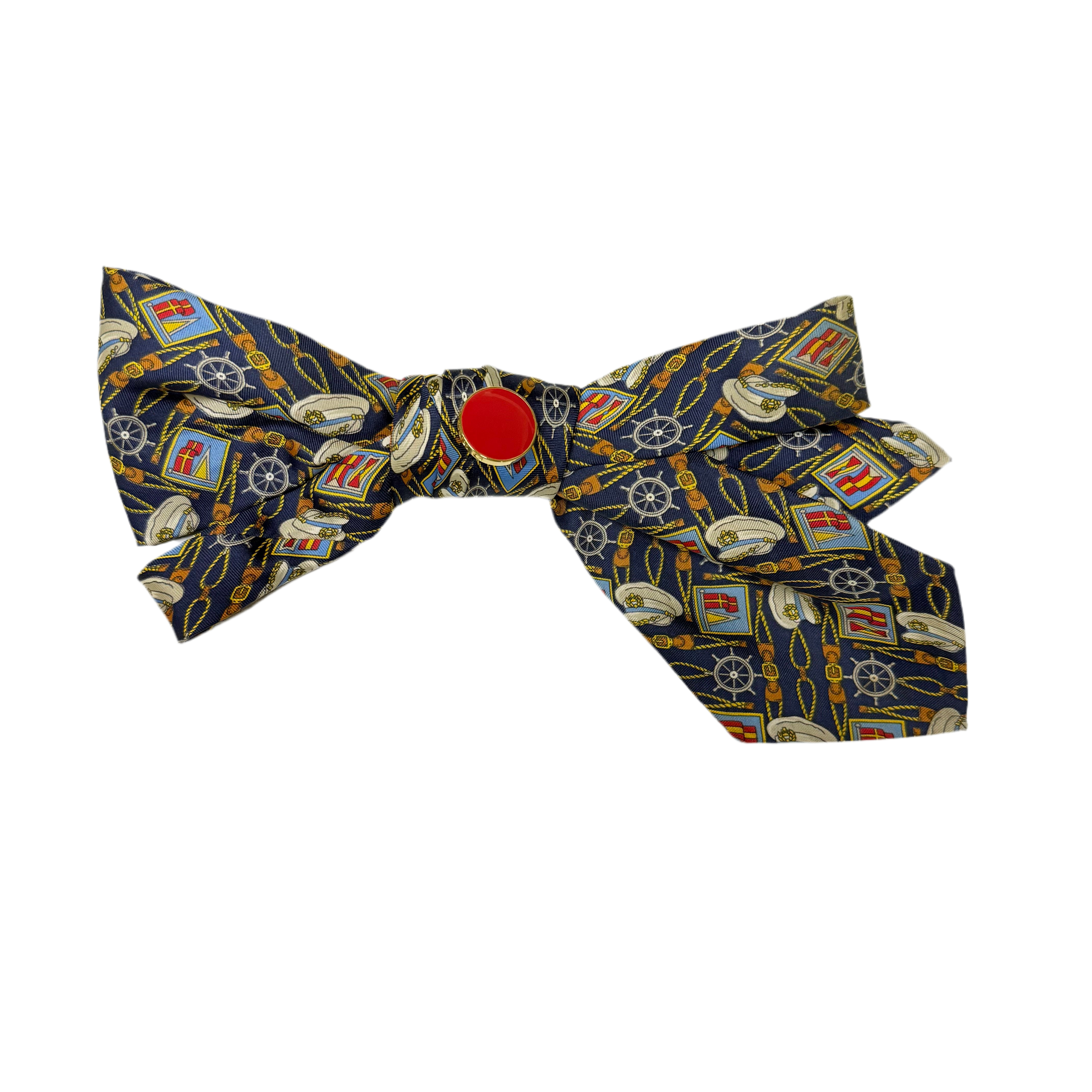 Broszka z jedwabnego krawata-upcycling