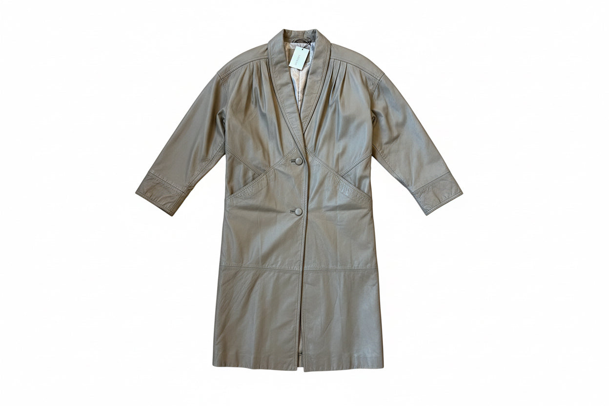 Vintage płaszcz skórzany z kompletem metek