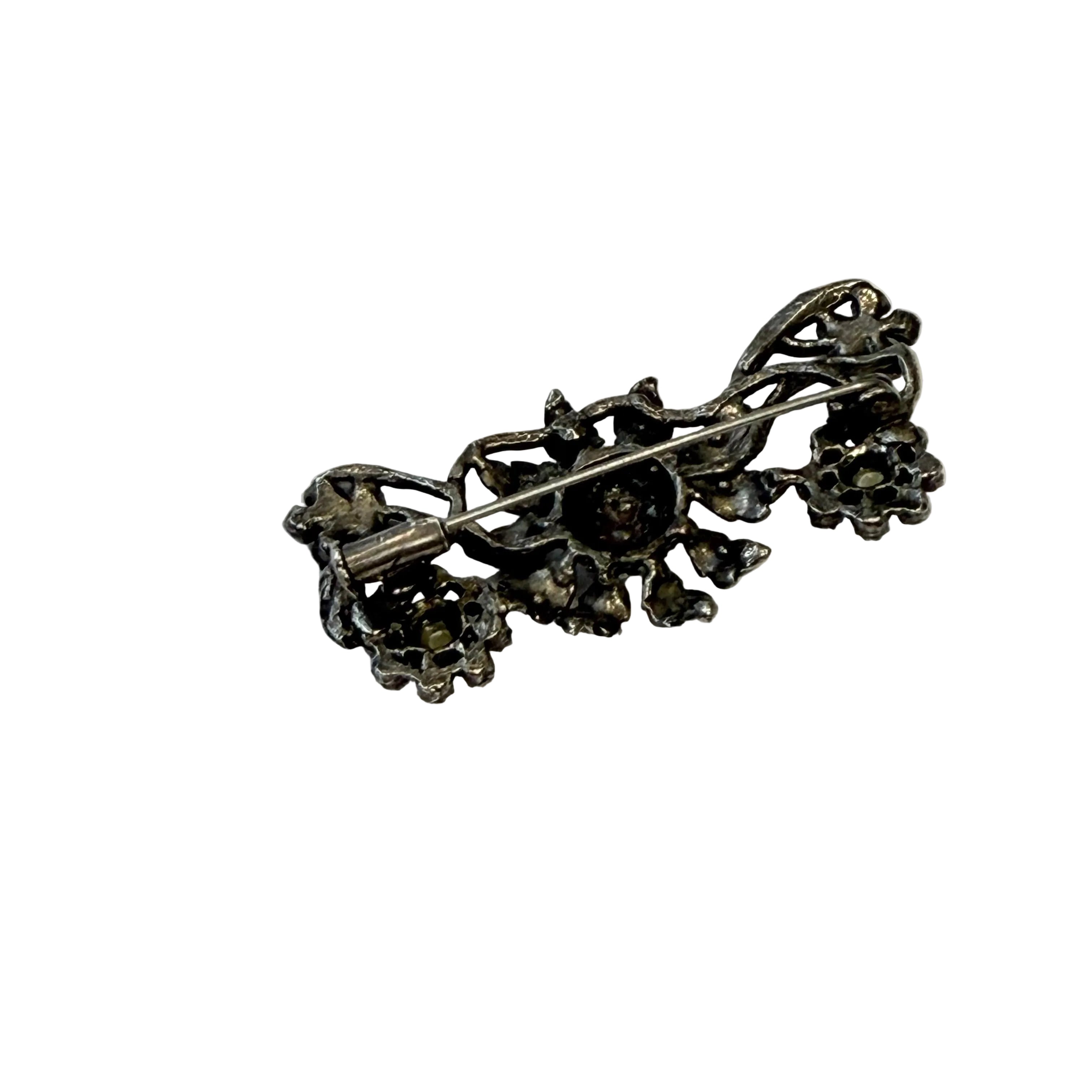 Broszka srebrne kwiatuszki kwiatuszki