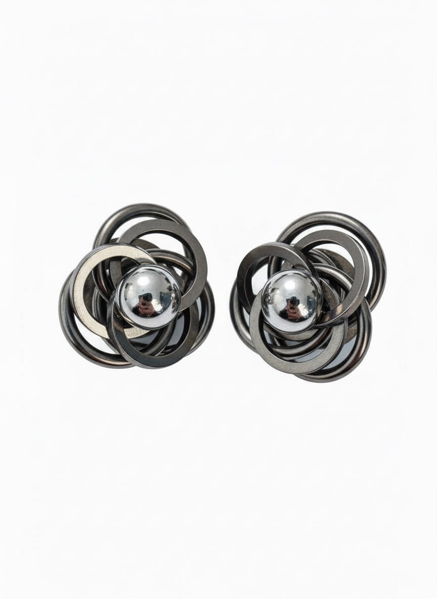 Klipsy vintage tytanowe koła