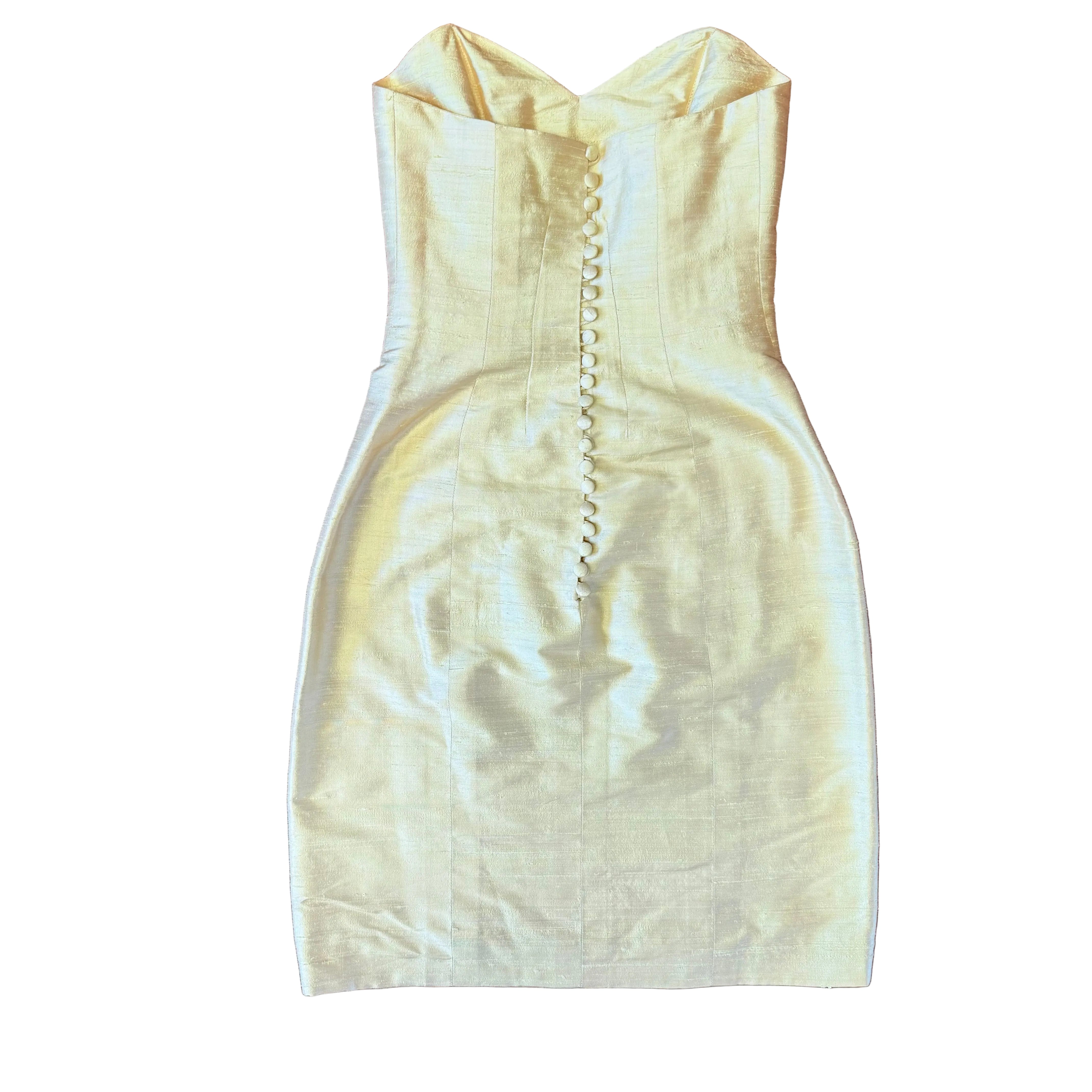 Jedwabna sukienka z gorsetem