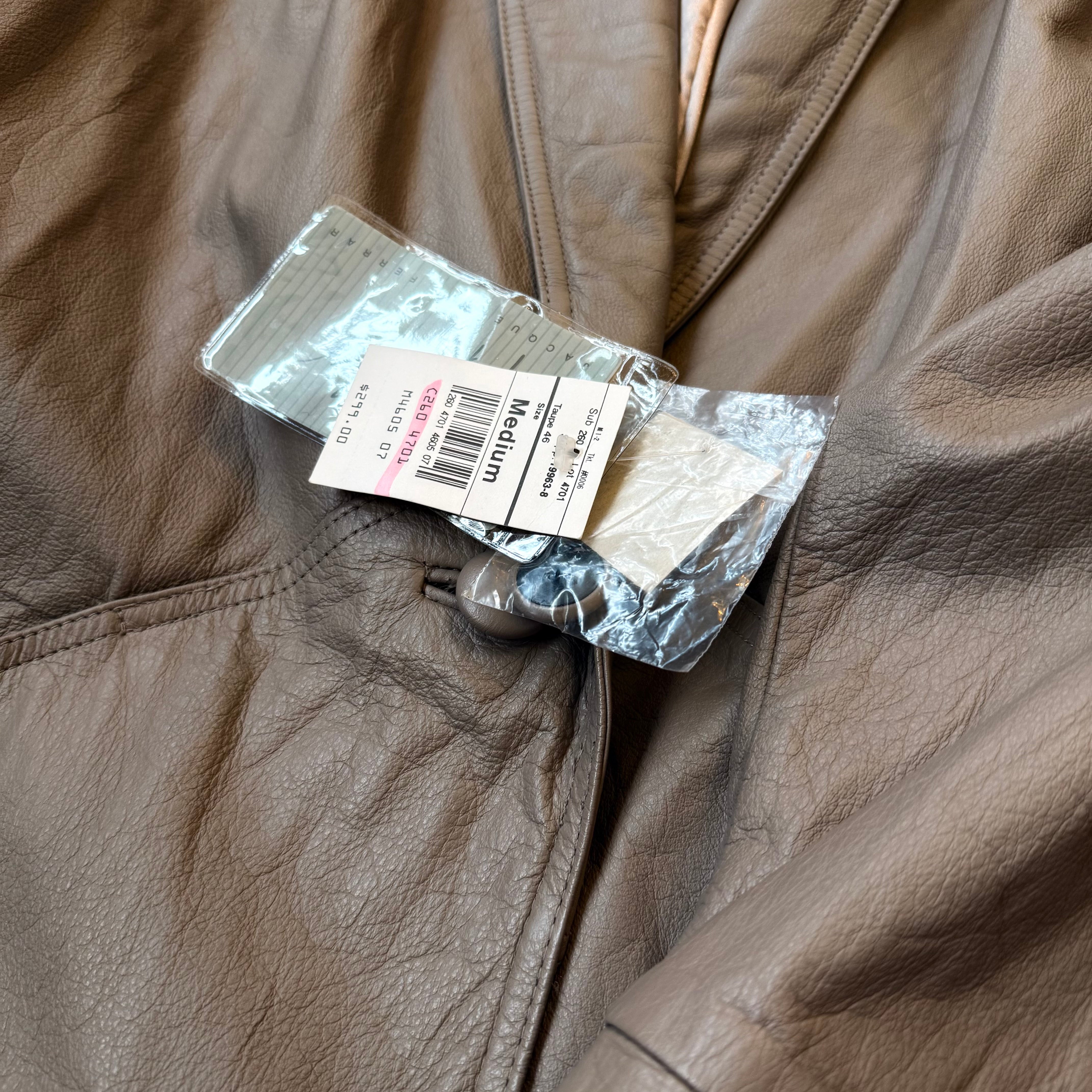 Vintage płaszcz skórzany z kompletem metek