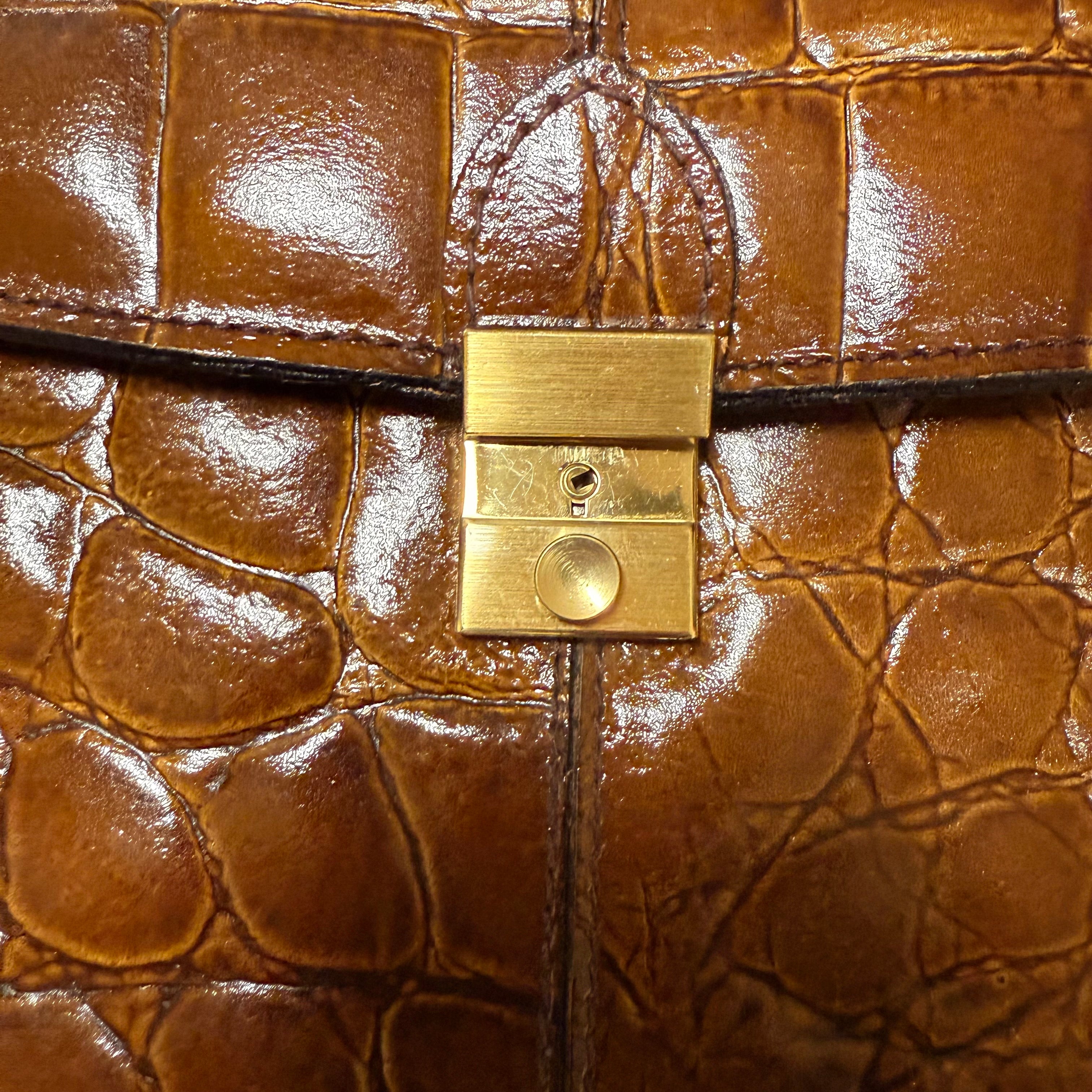 Koniakowa torebka aktówka vintage