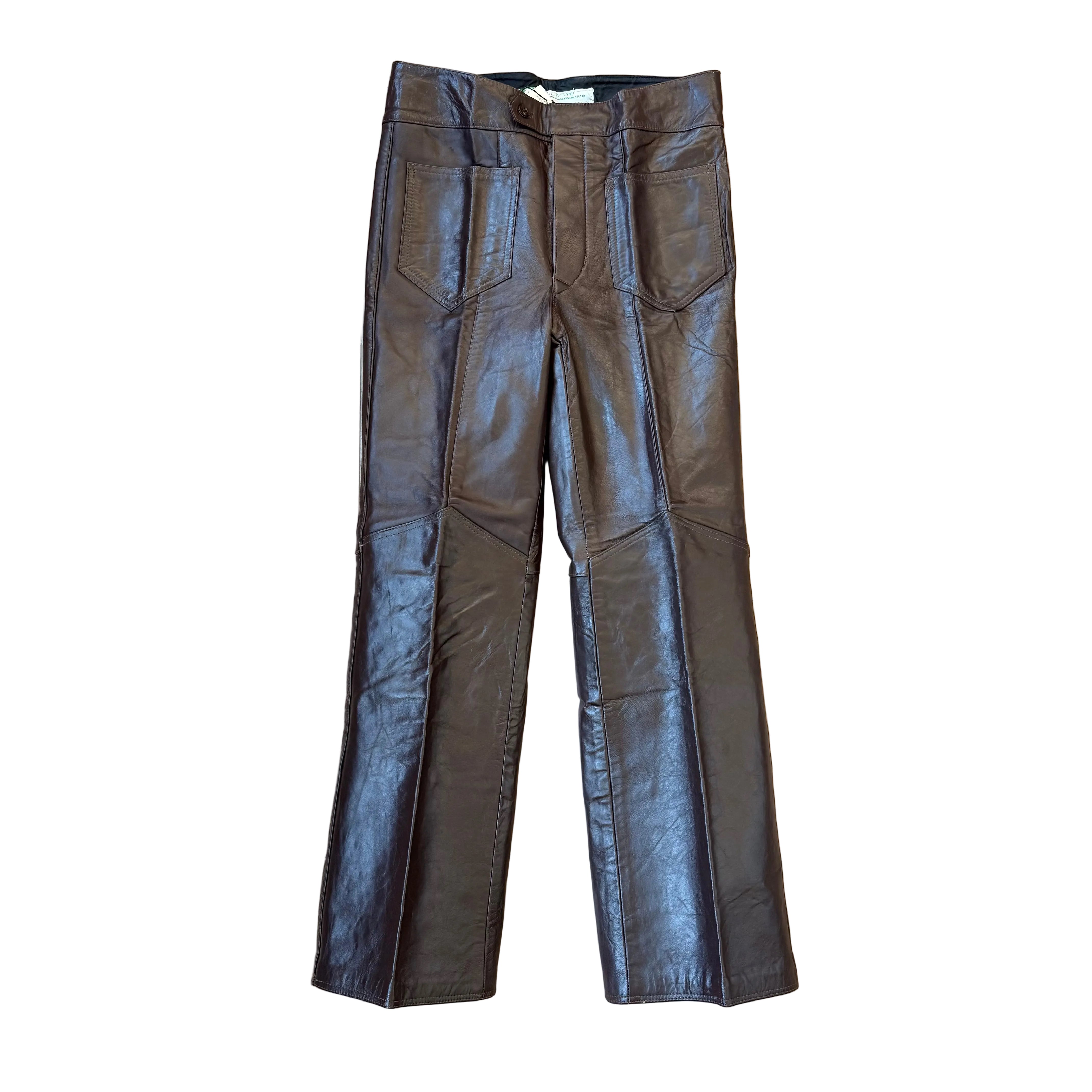 Spodnie skórzane czekoladowe