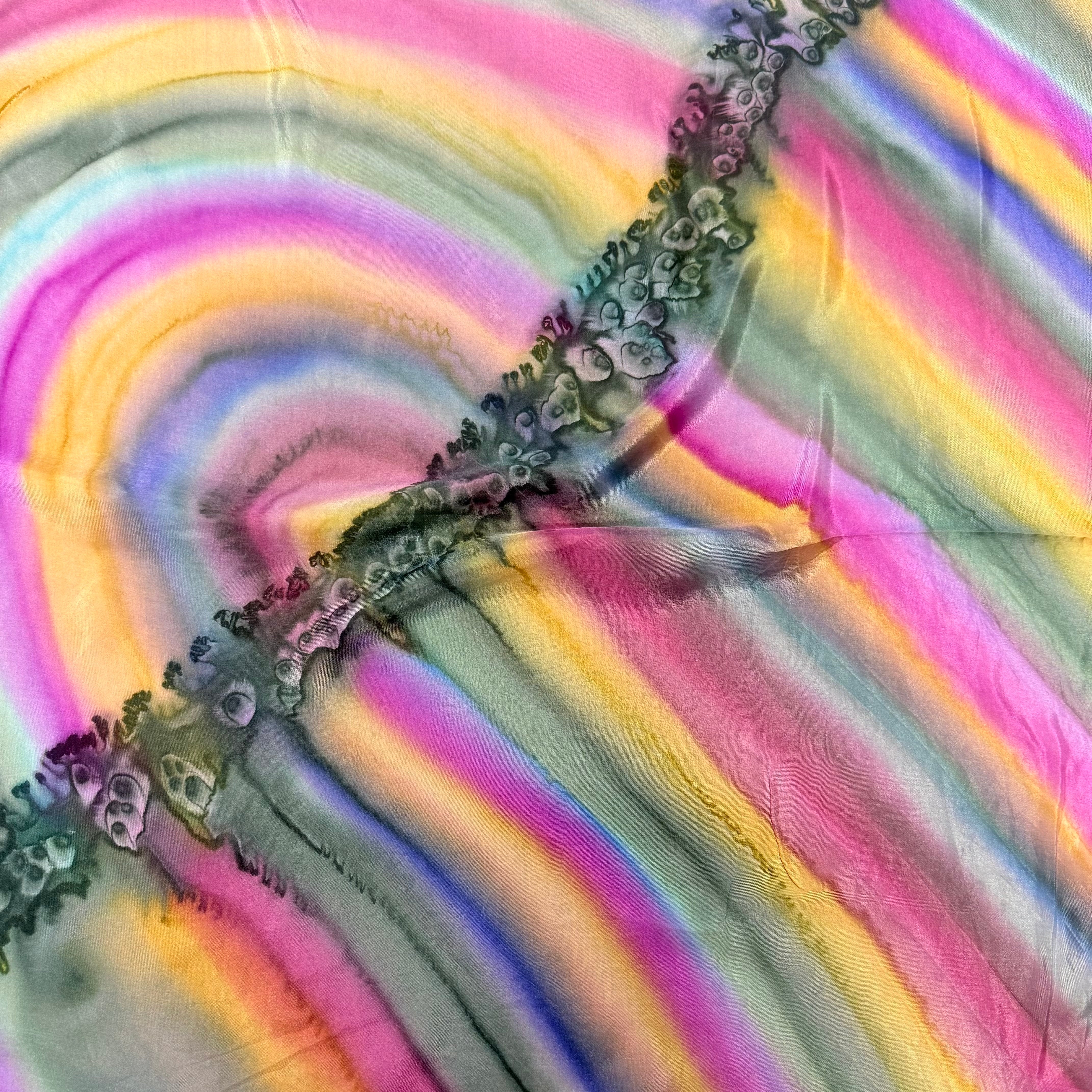 Jedwabna duża apaszka tęcza