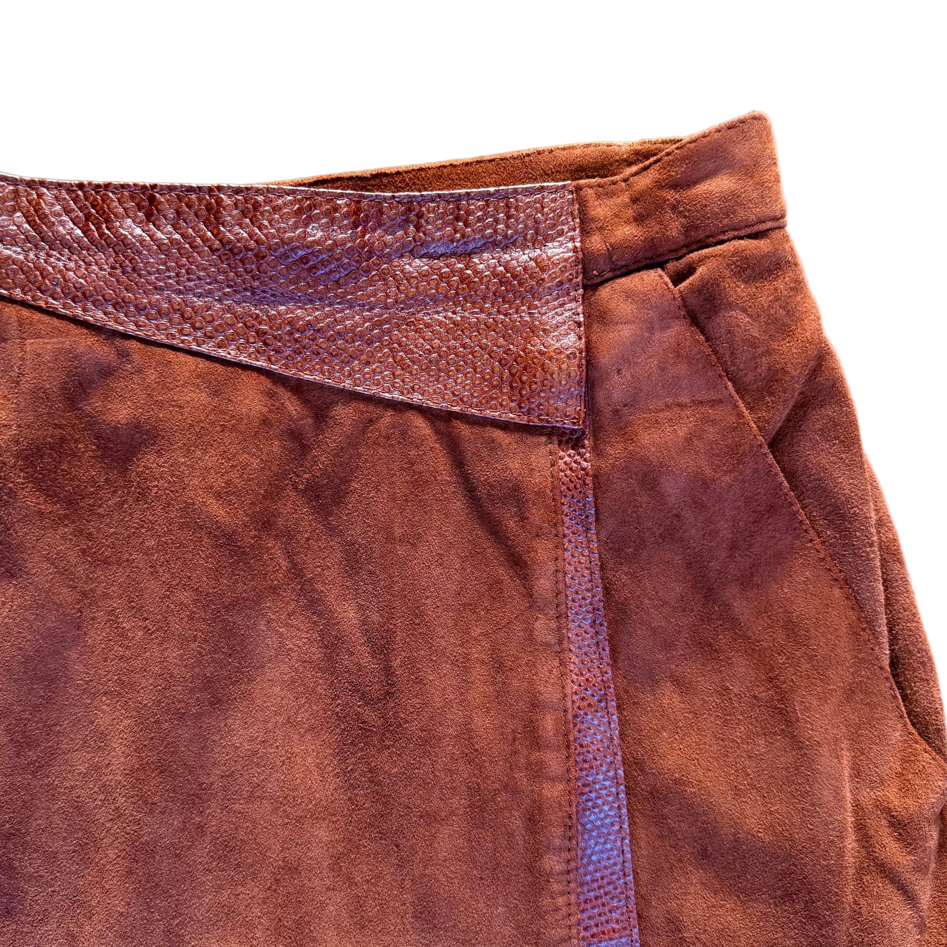 Spódniczka Vintage z rudego zamszu