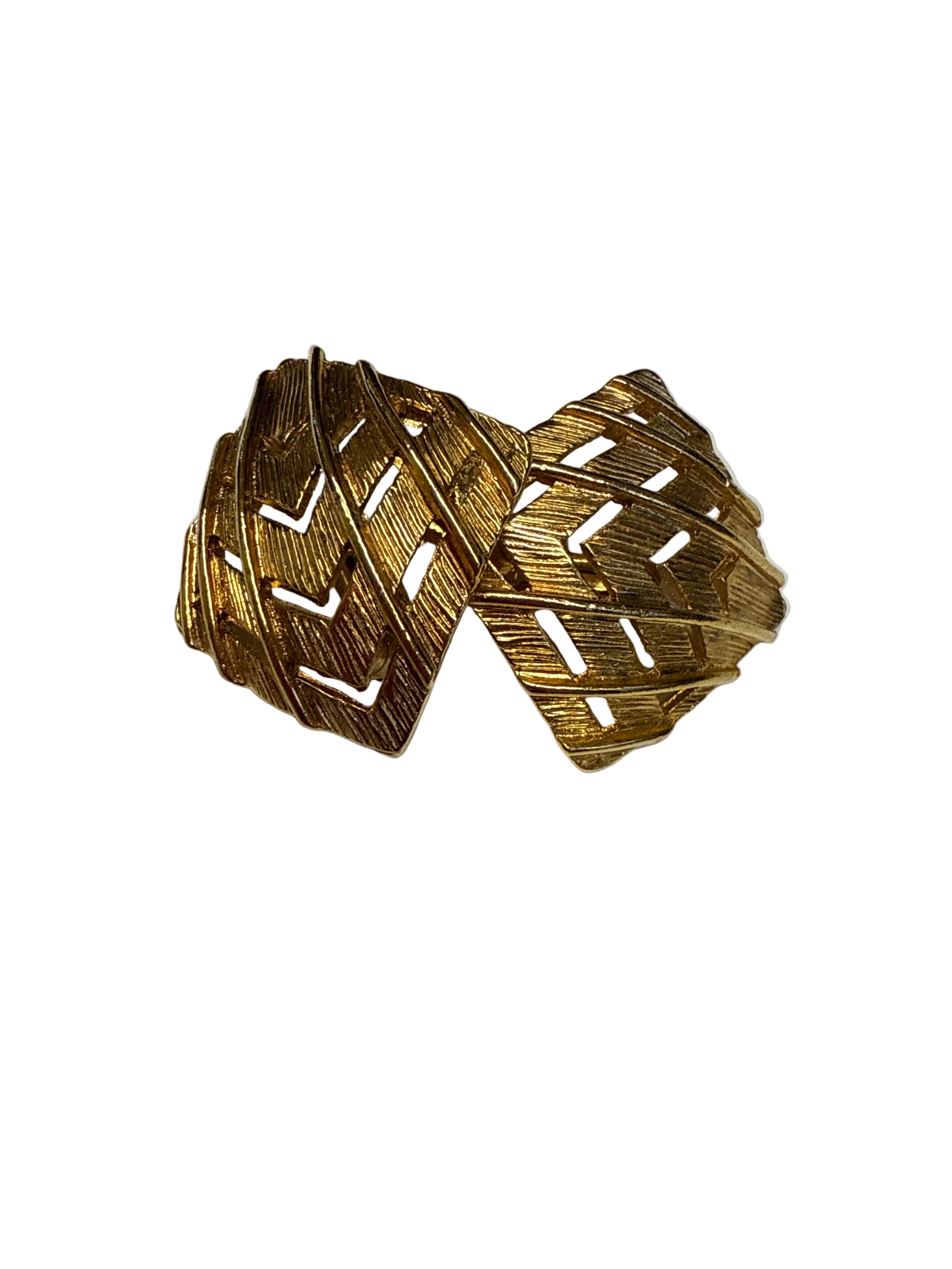 Klipsy romby złote vintage