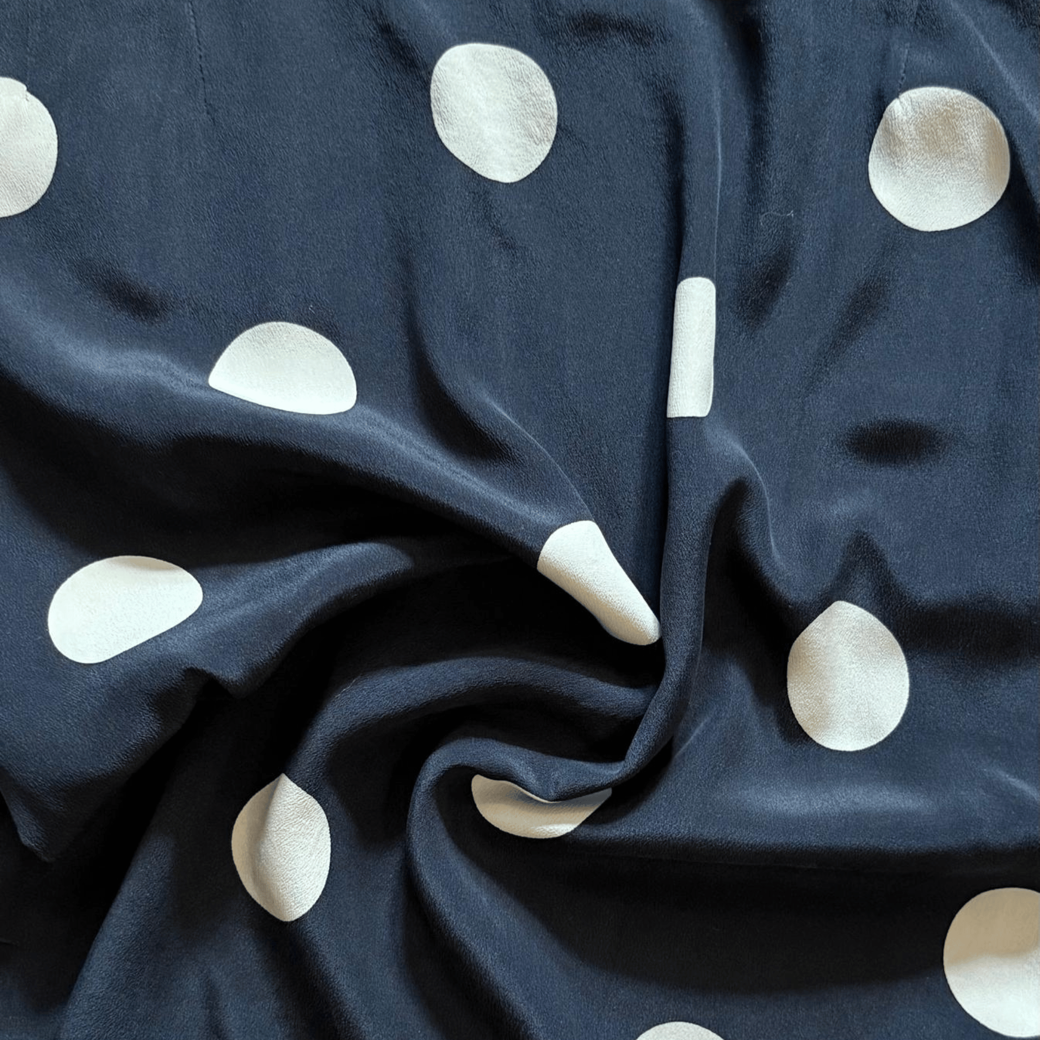 Women's black pencil skirt with white polka dots - midi, retro style