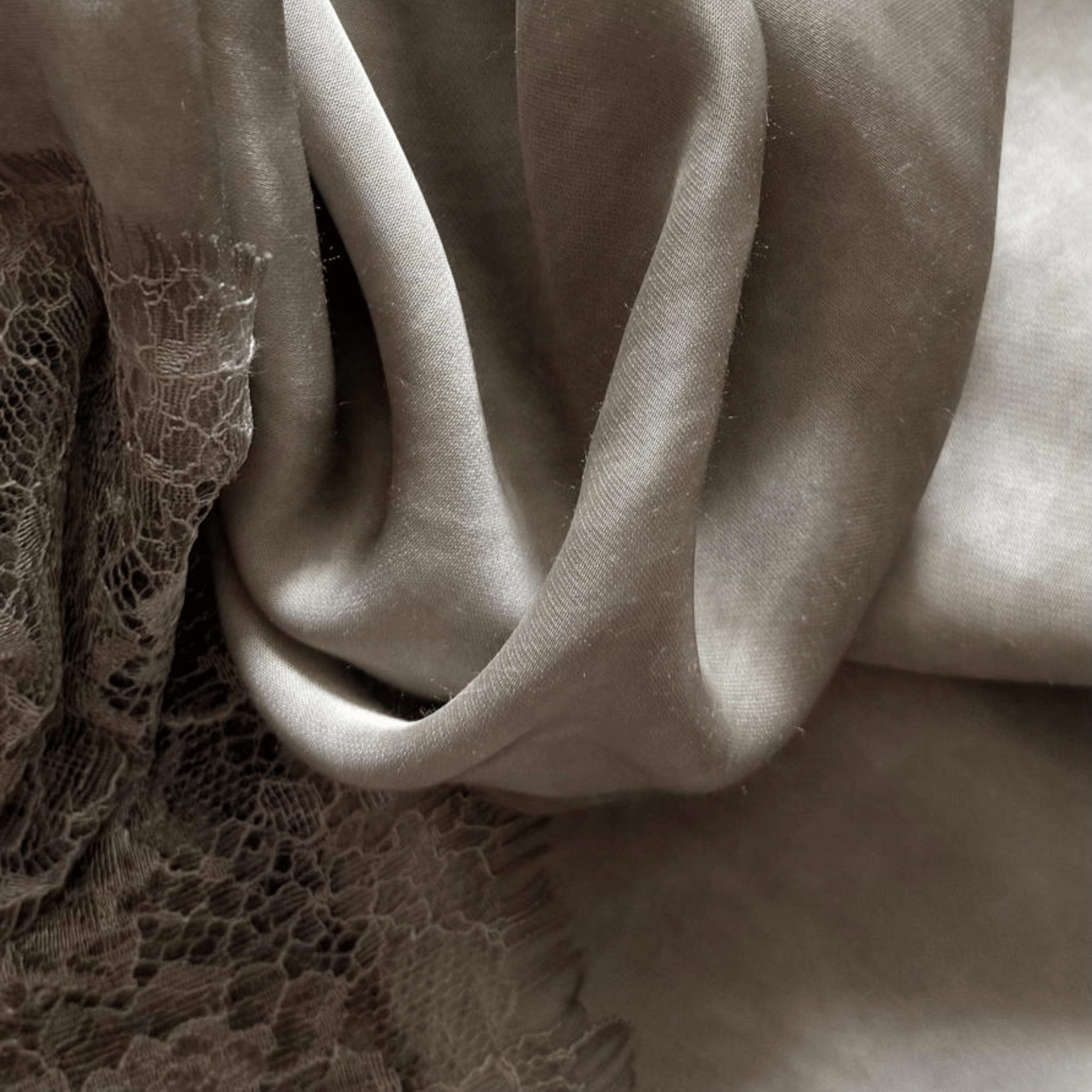 Gray satin cami with lace – feminine tank top