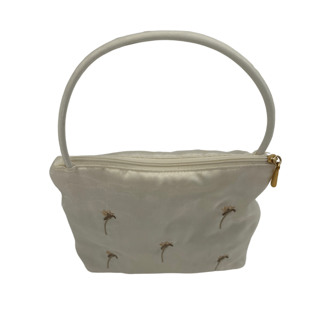 Delikatna vintage torebka z haftem kwiatowym - RESTYLER