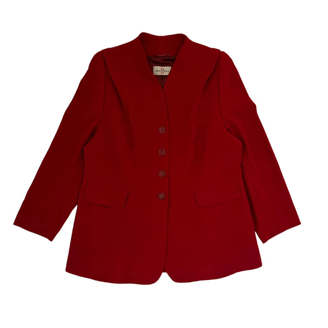 Elegancka czerwona marynarka vintage z taliowanym krojem - RESTYLER