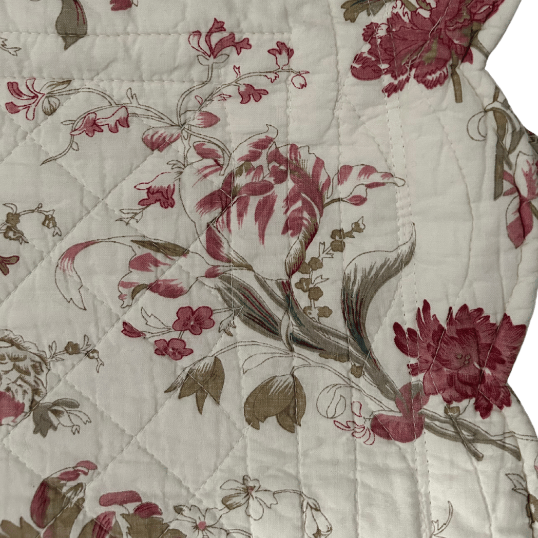 Pikowana torba vintage z recyklingowej narzuty – floral cottagecore - RESTYLER