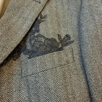 Oversizowa marynarka w jodełkę upcycling 40