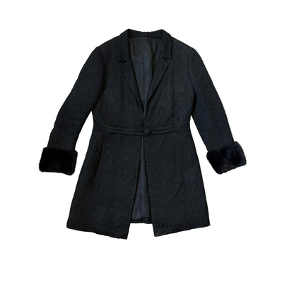 Vintage długi żakiet z żakardu