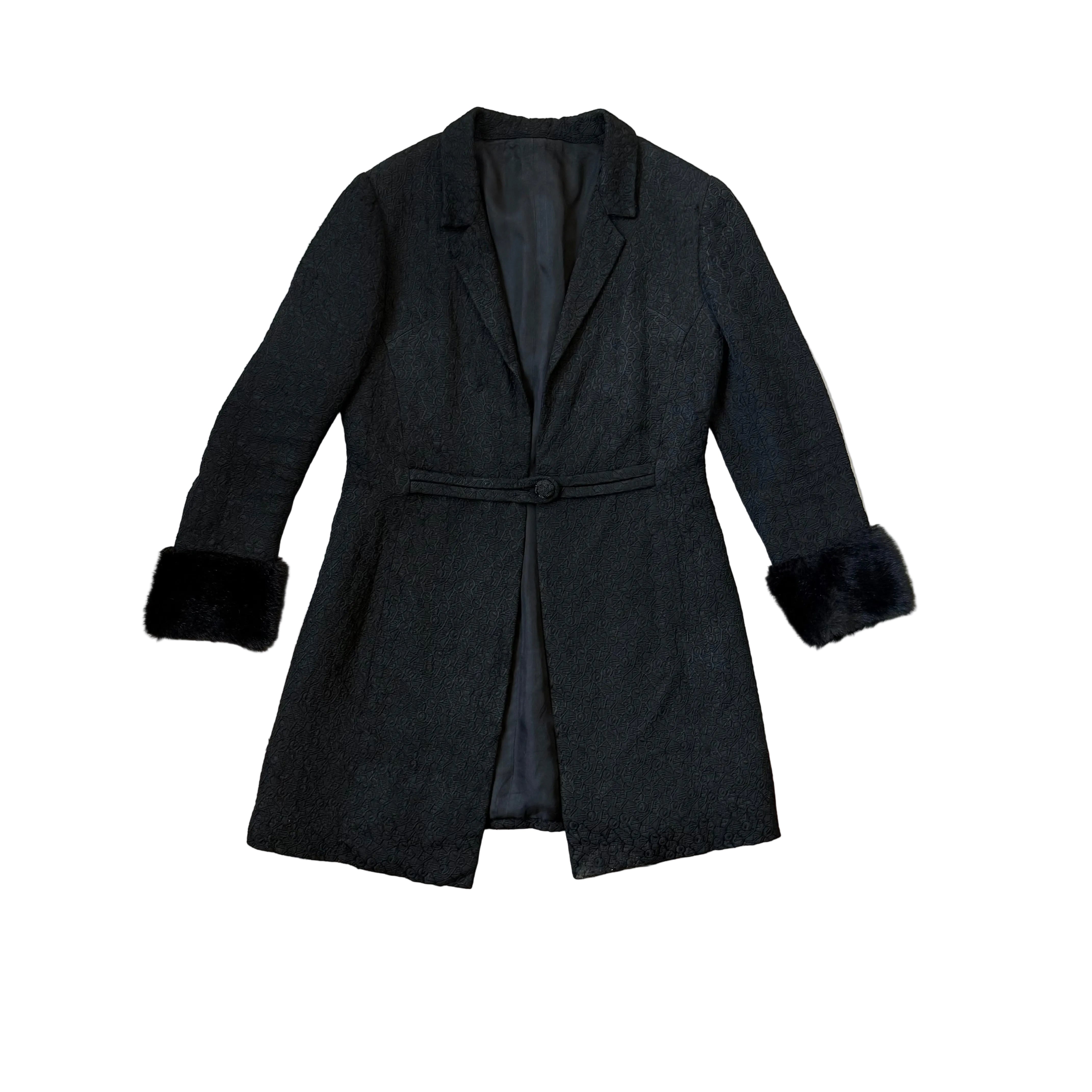 Vintage długi żakiet z żakardu