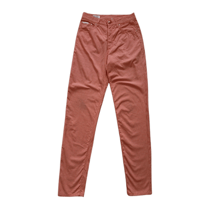 Escada Sport Vichy Check Trousers – Orange and White Vintage Cotton Skinny Fit