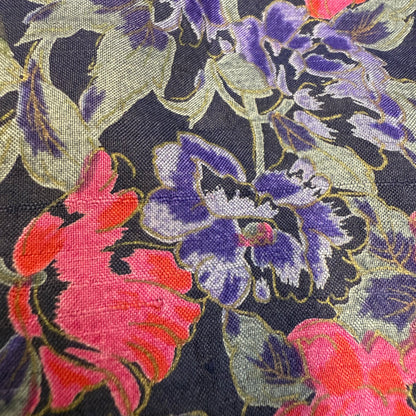 Jedwabny żakiet vintage w kwiaty