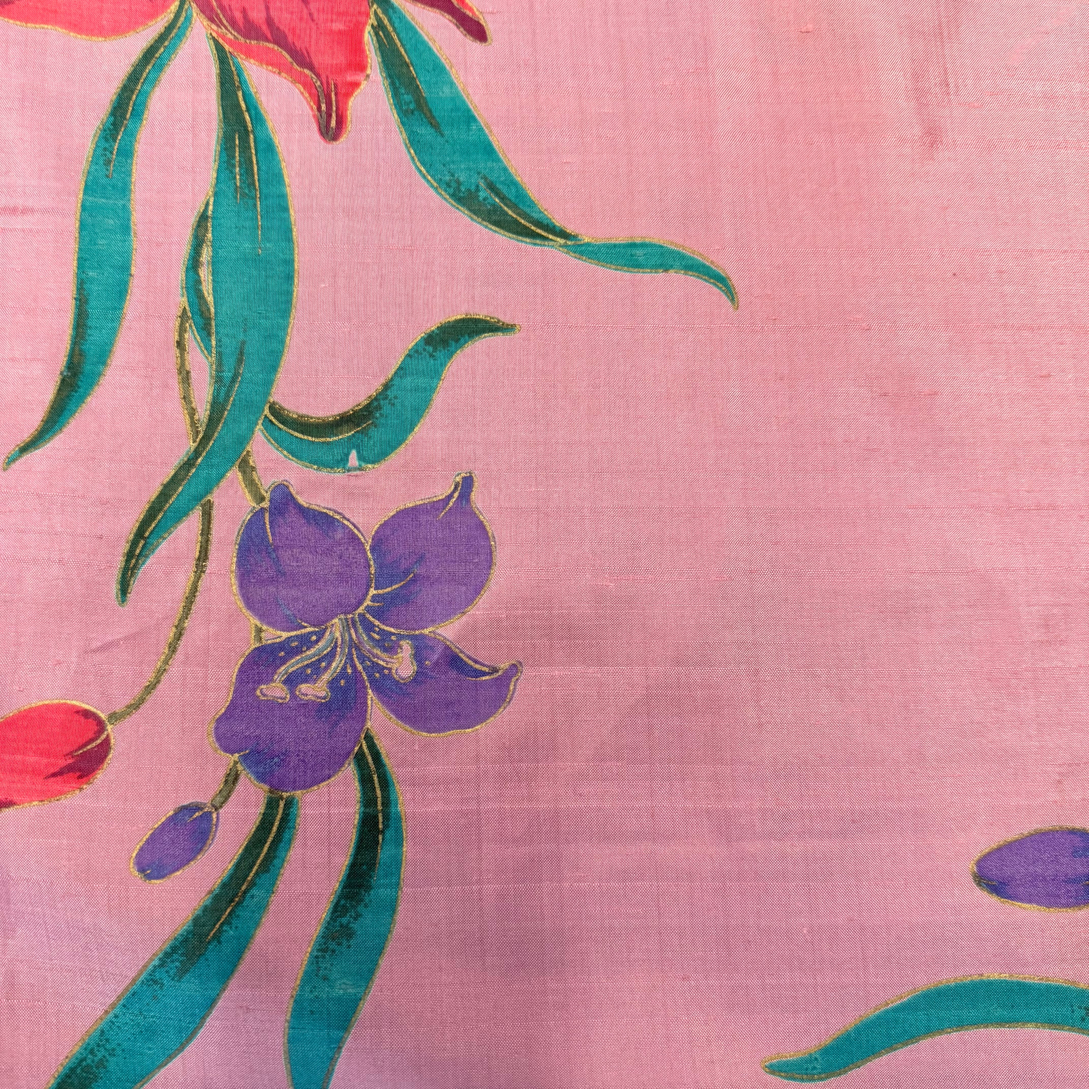 Duża apaszka jedwabna różowa