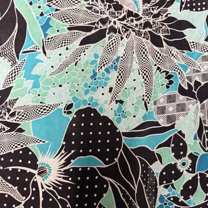 Duża apaszka jedwabna w kwiaty