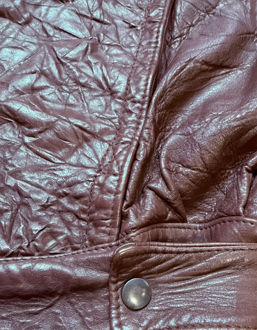 Ocieplana kurtka skórzana w kolorze czekoladowym