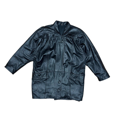 Czarna kurtka skórzana vintage