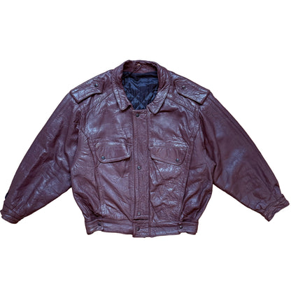 Ocieplana kurtka skórzana w kolorze czekoladowym