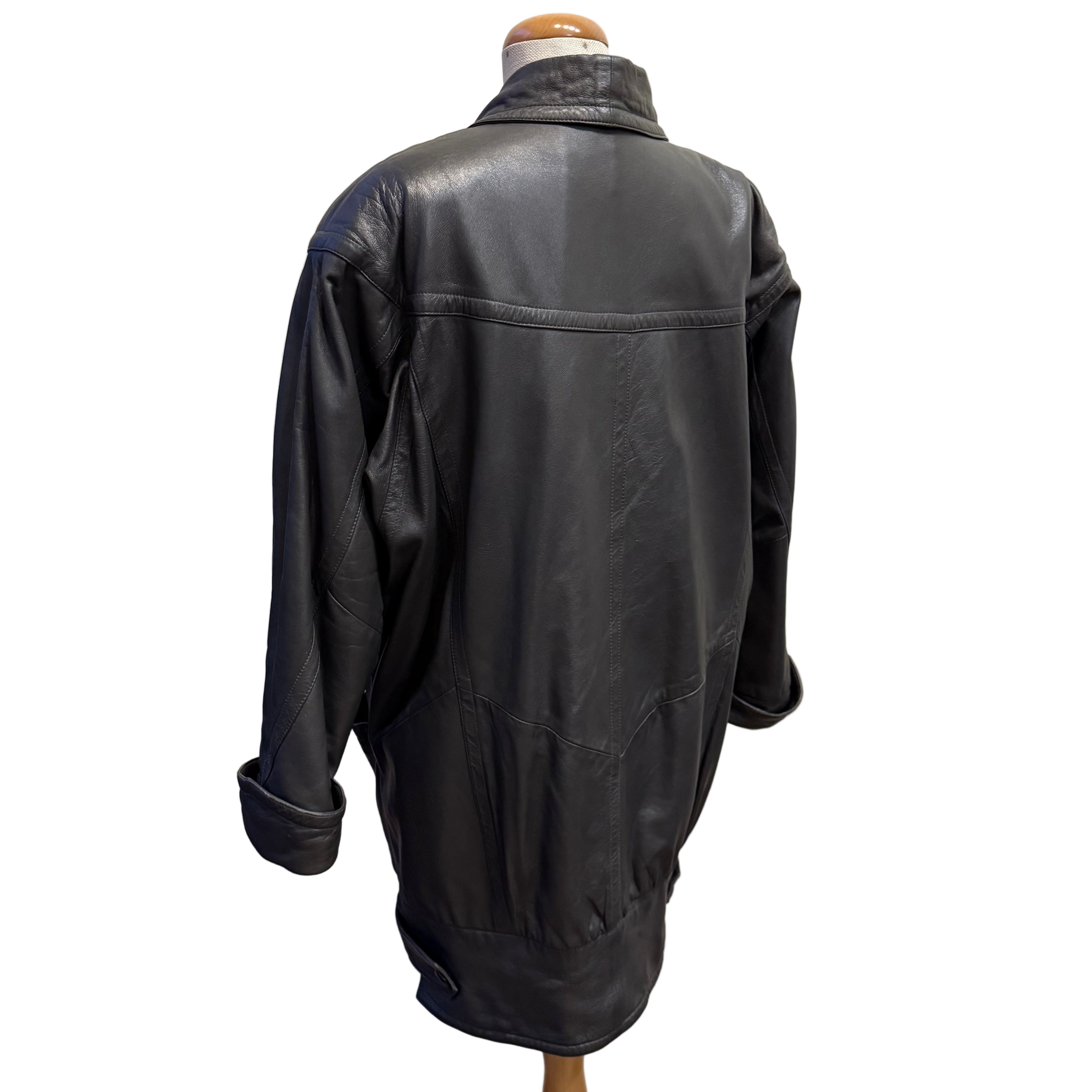 Ocieplana vintage kurtka skórzana