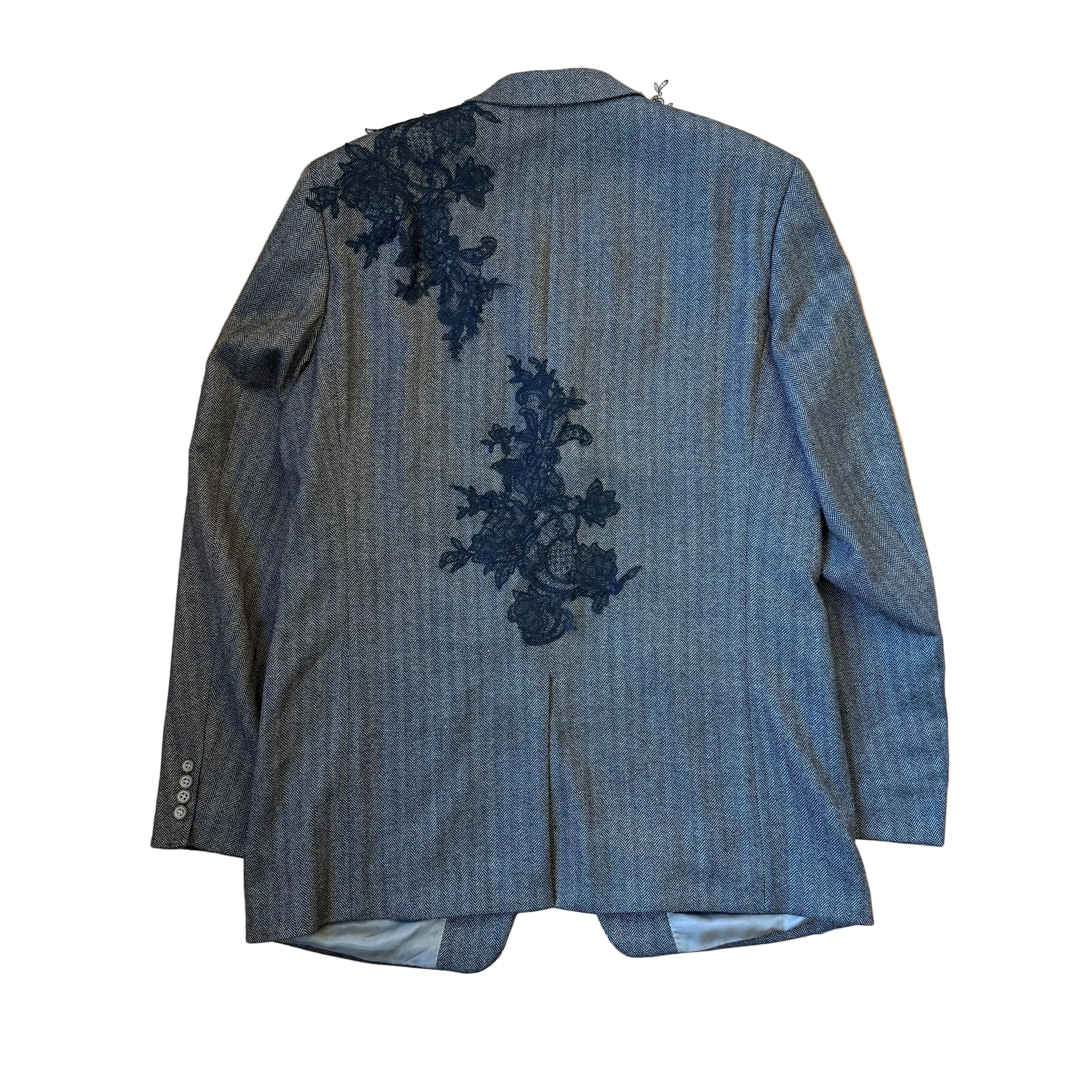 Oversizowa marynarka w jodełkę upcycling 40