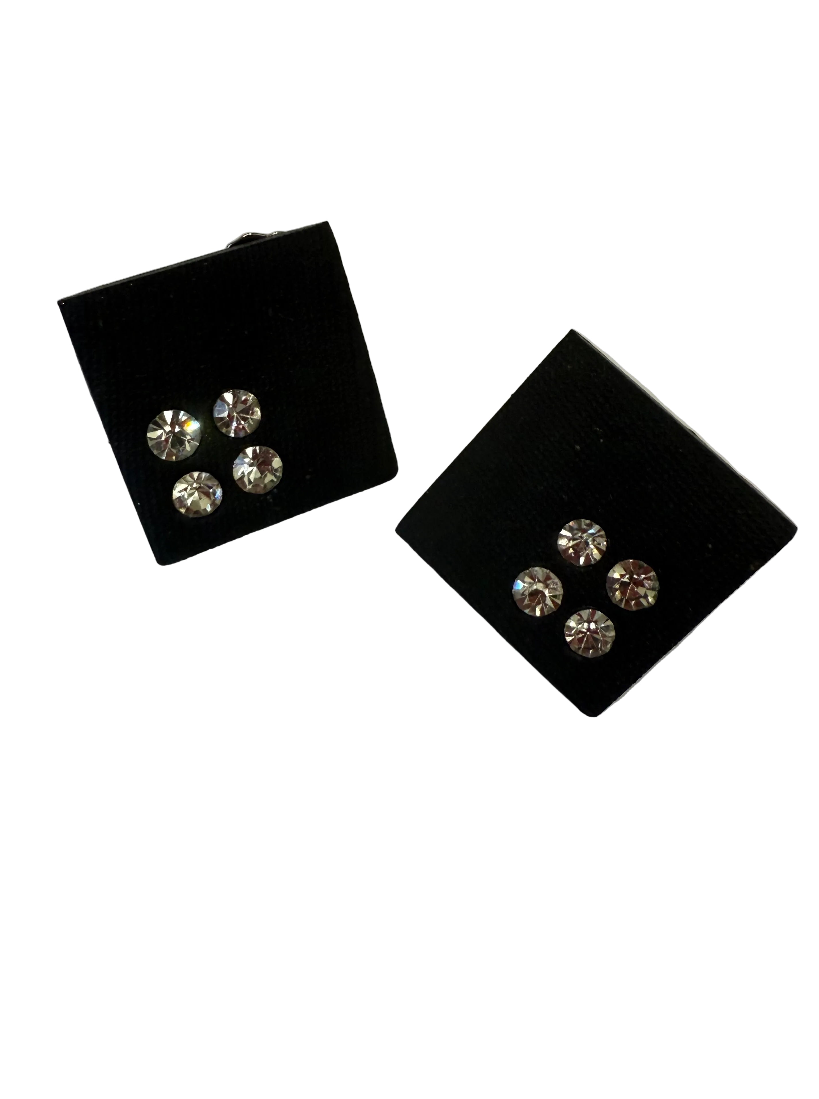 Vinatge klipsy romby z cyrkoniami