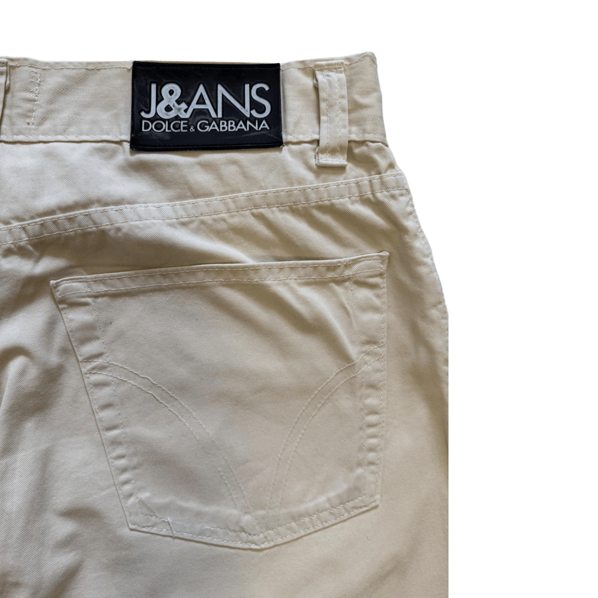 Beżowe spodnie Dolce & Gabbana J&ANS – klasyczne jeansy straight leg vintage