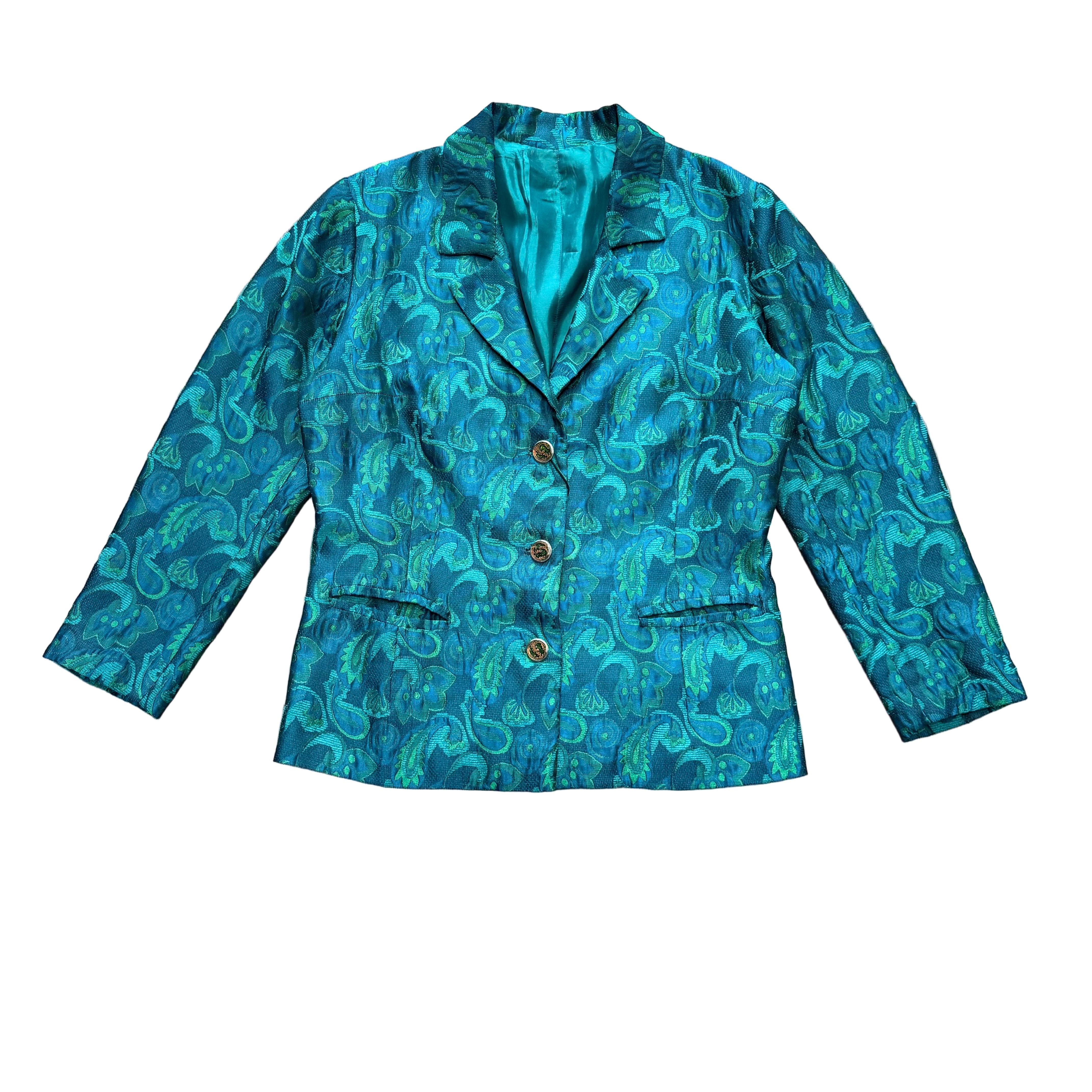 Żakiet vintage z jedwabnego żakardu