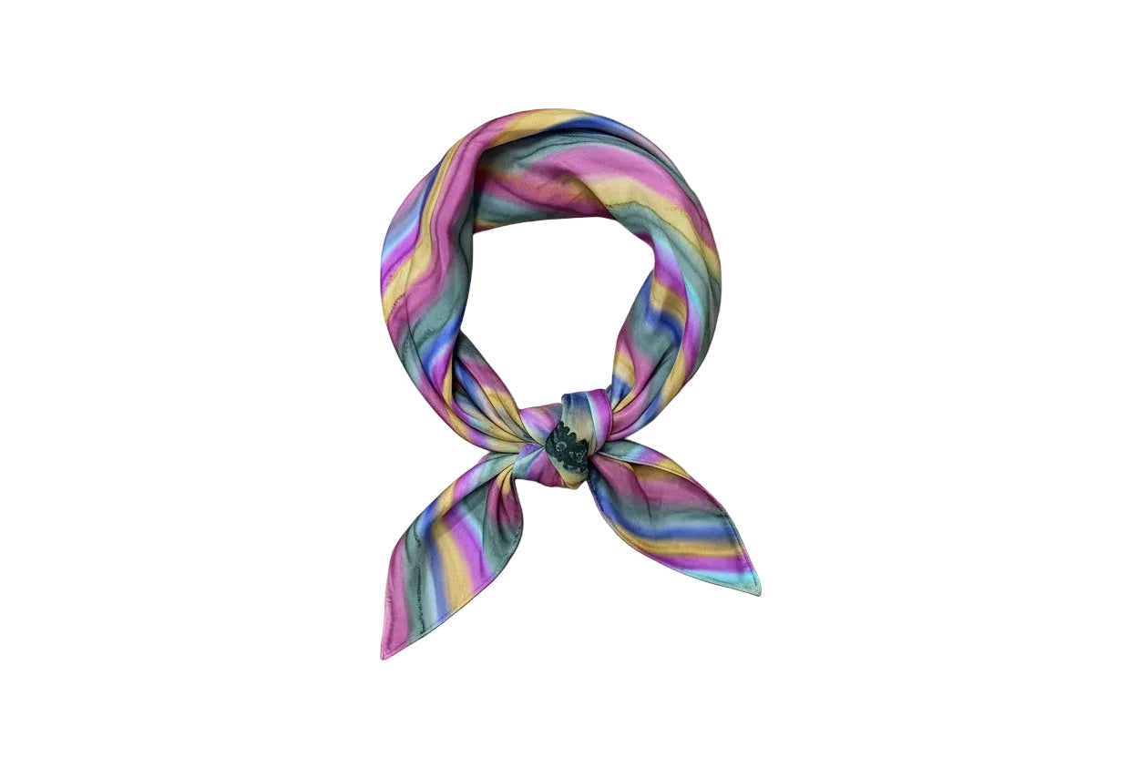 Jedwabna duża apaszka tęcza