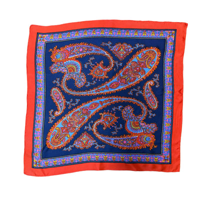 Duża jedwabna apaszka vintage