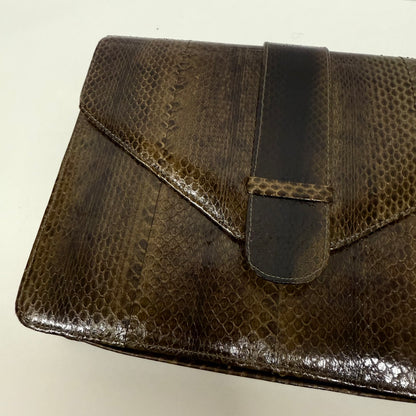 Vintage torebka ze skóry zielono brązowa